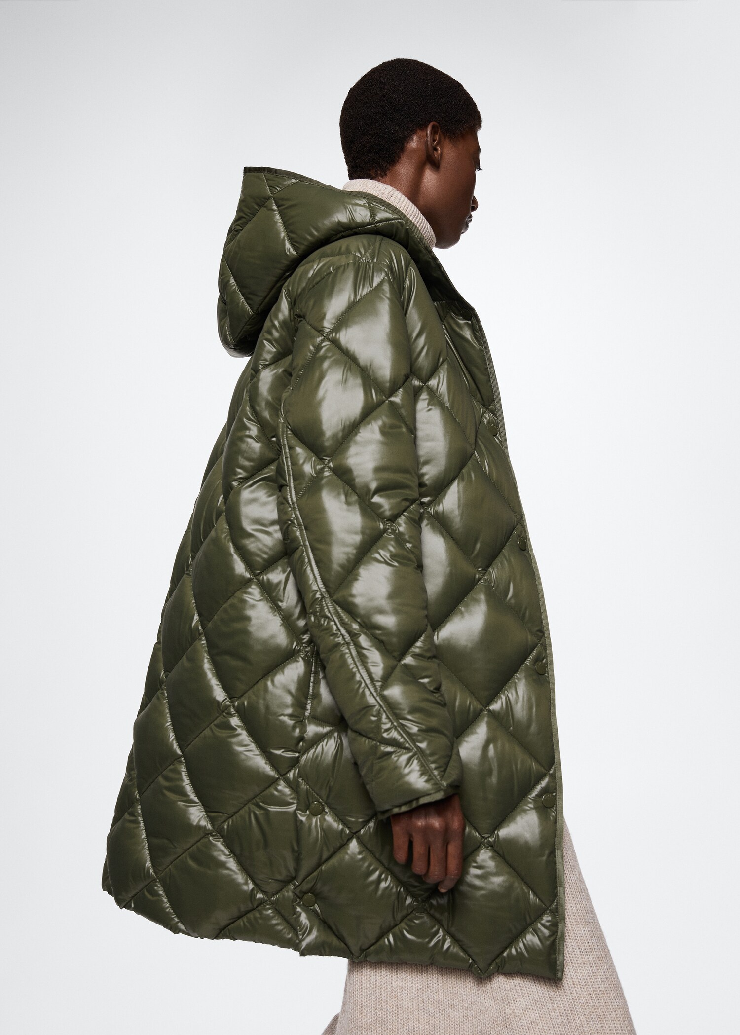 Hood quilted coat - Details of the article 6