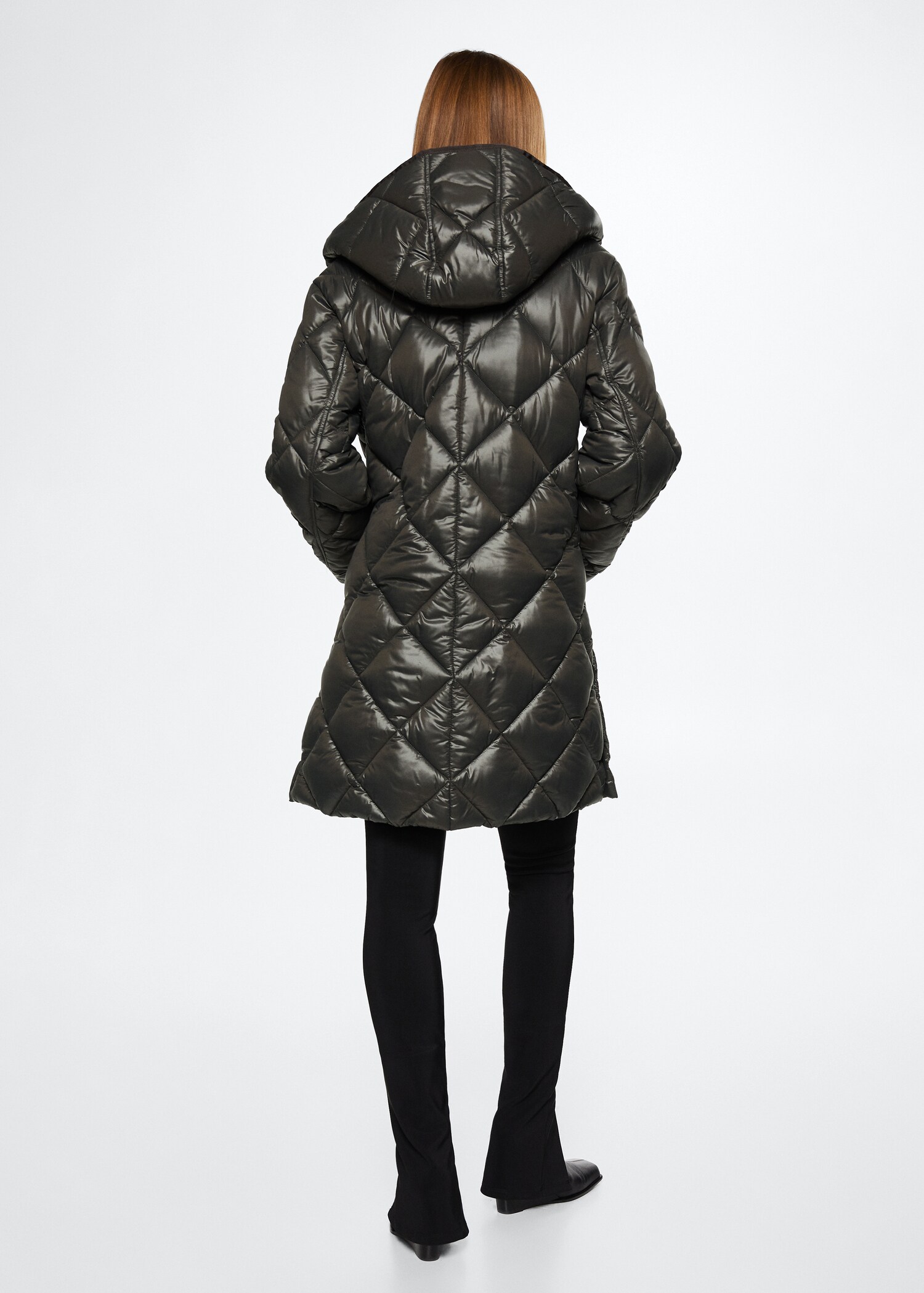 Hood quilted coat - Reverse of the article