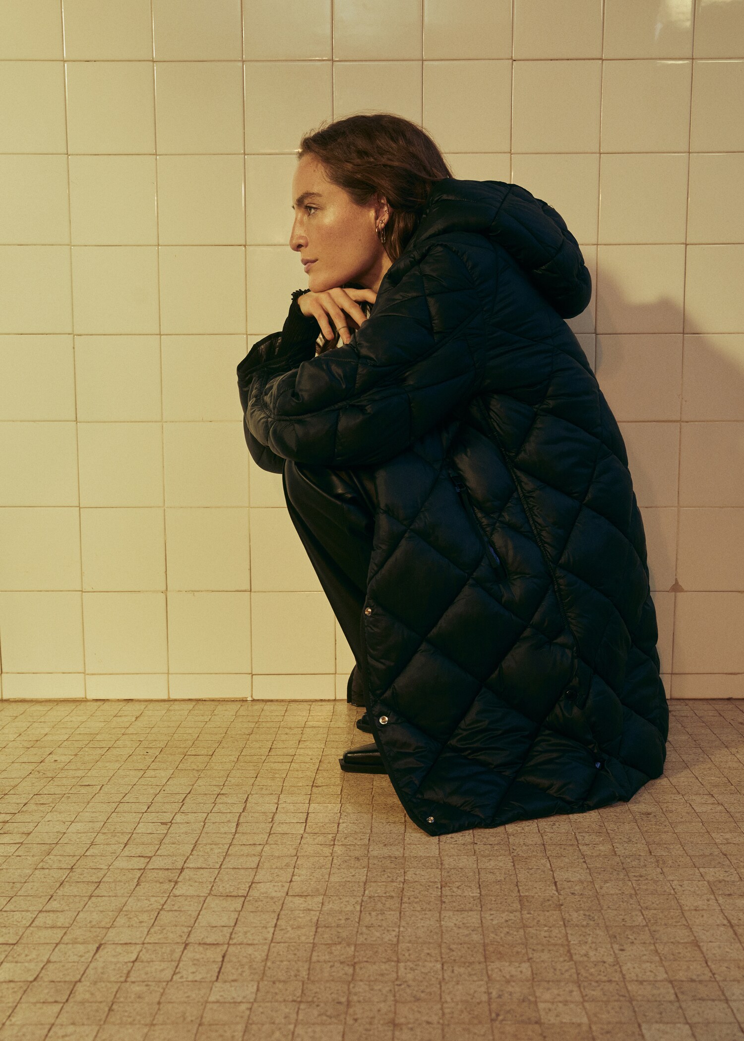 Hood quilted coat - Details of the article 6