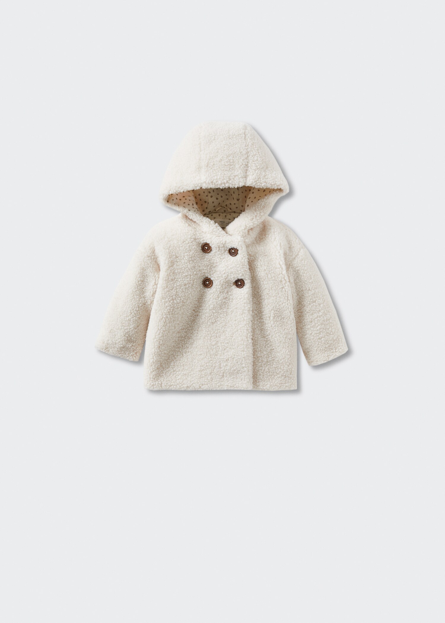 Shearling-effect hooded coat - Article without model