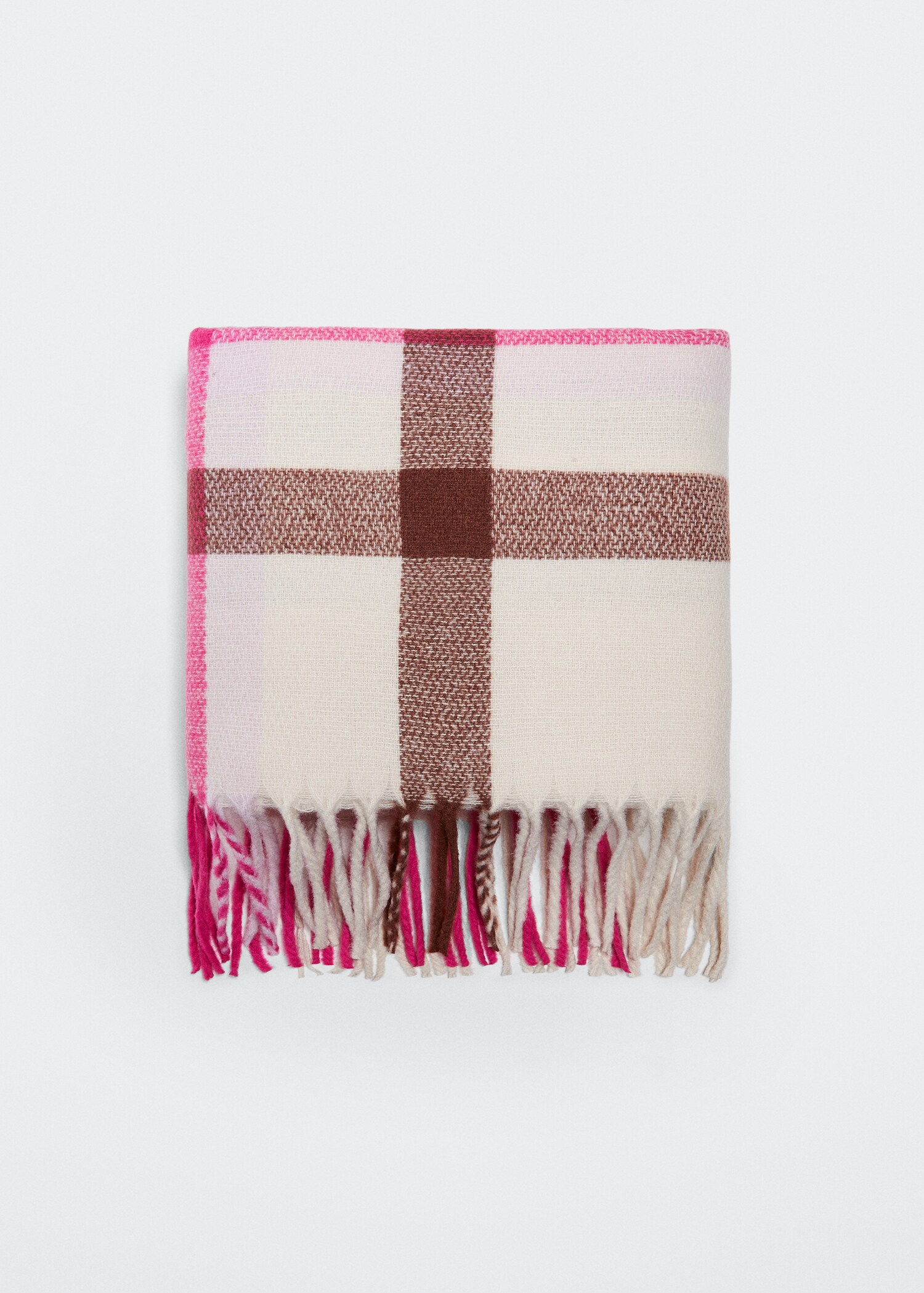 Fringed check scarf - Article without model