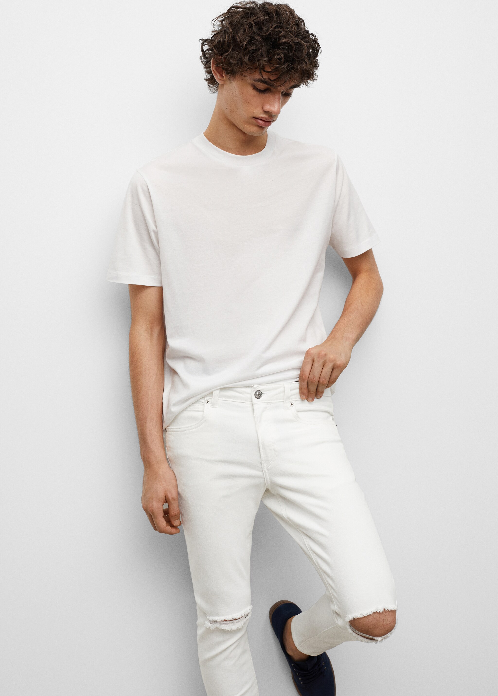 Ripped details skinny-fit jeans - Medium plane