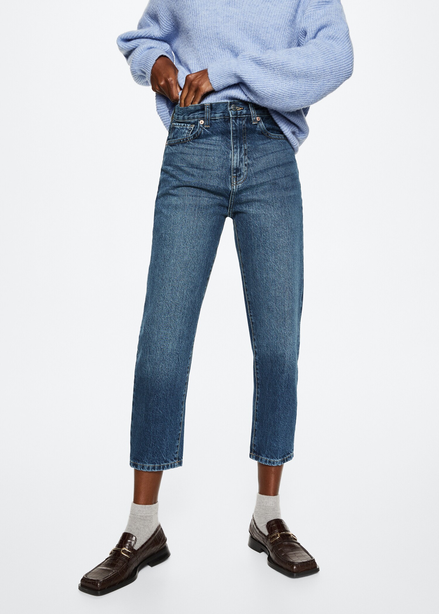 Mom high-waist jeans - Medium plane