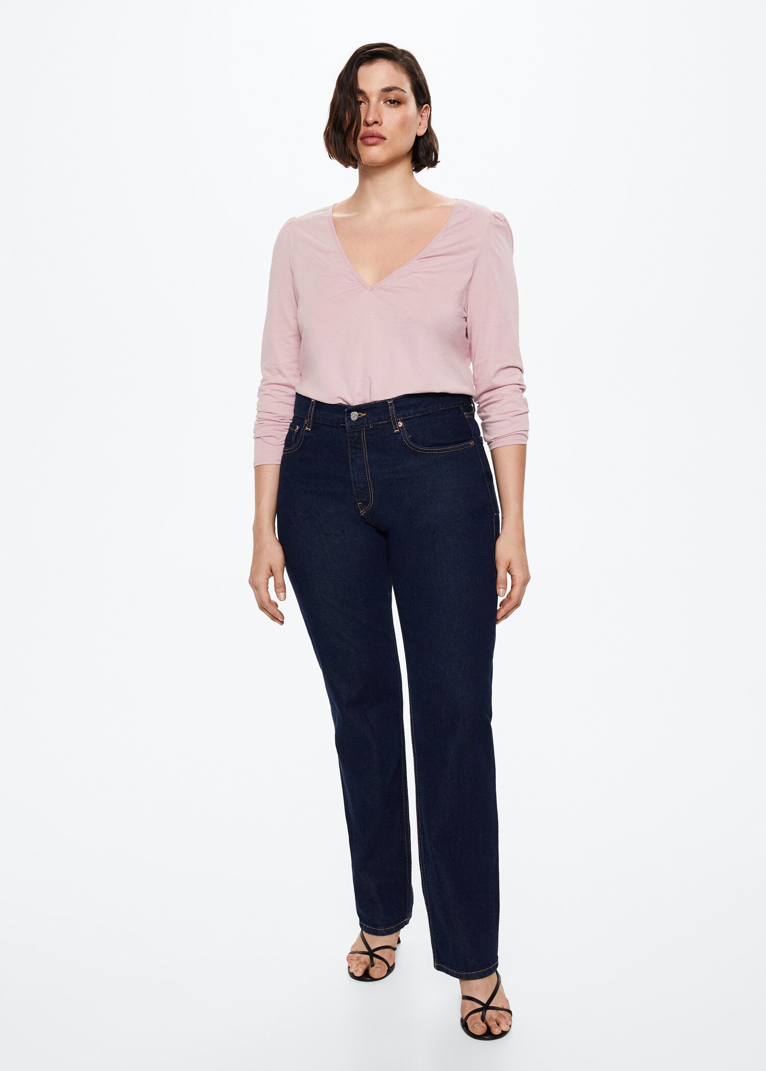 Long-sleeved V-neck T-shirt - Details of the article 3