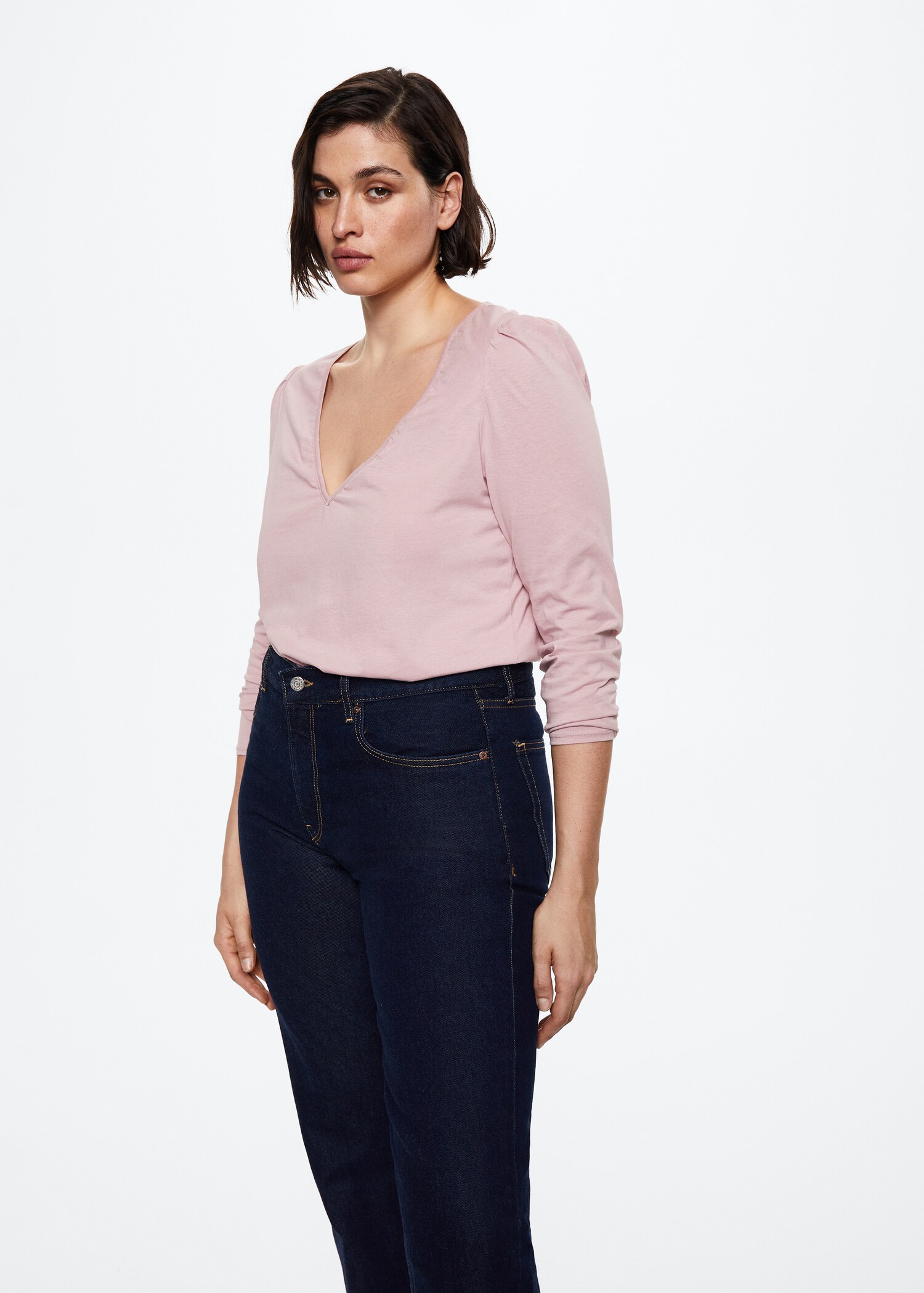 Long-sleeved V-neck T-shirt - Details of the article 5