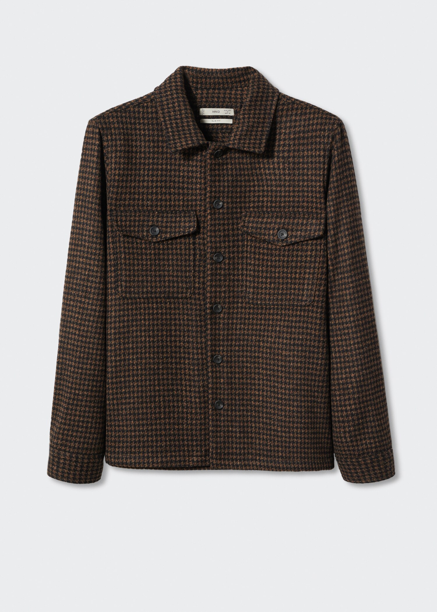 Houndstooth wool overshirt - Article without model