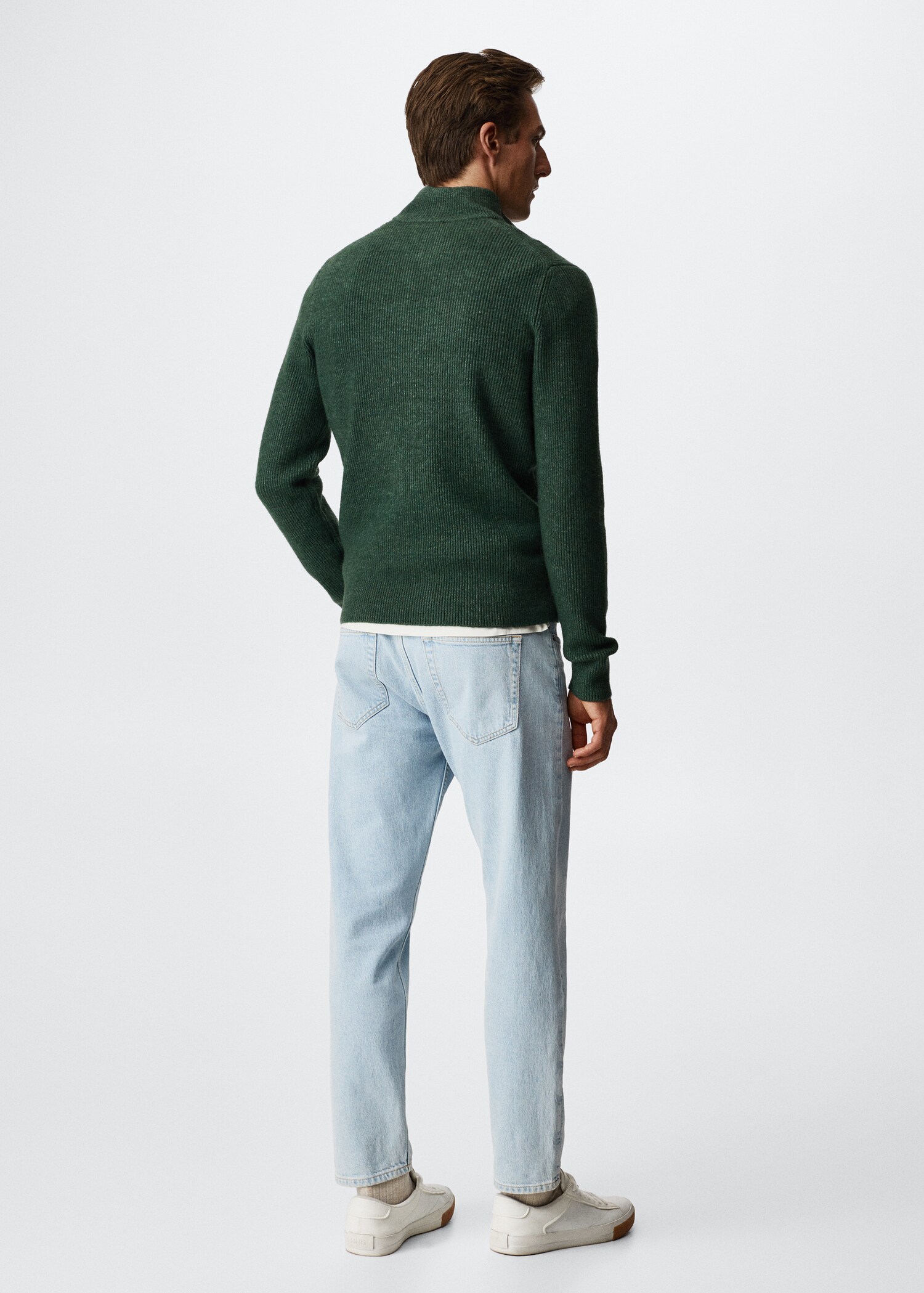 Zipped high collar sweater - Reverse of the article