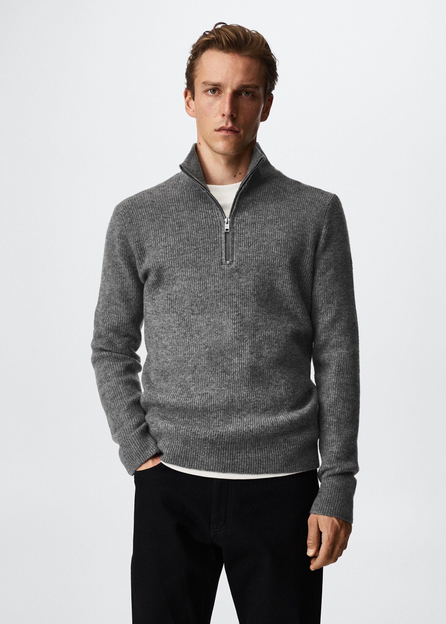 Zipped high collar sweater - Medium plane