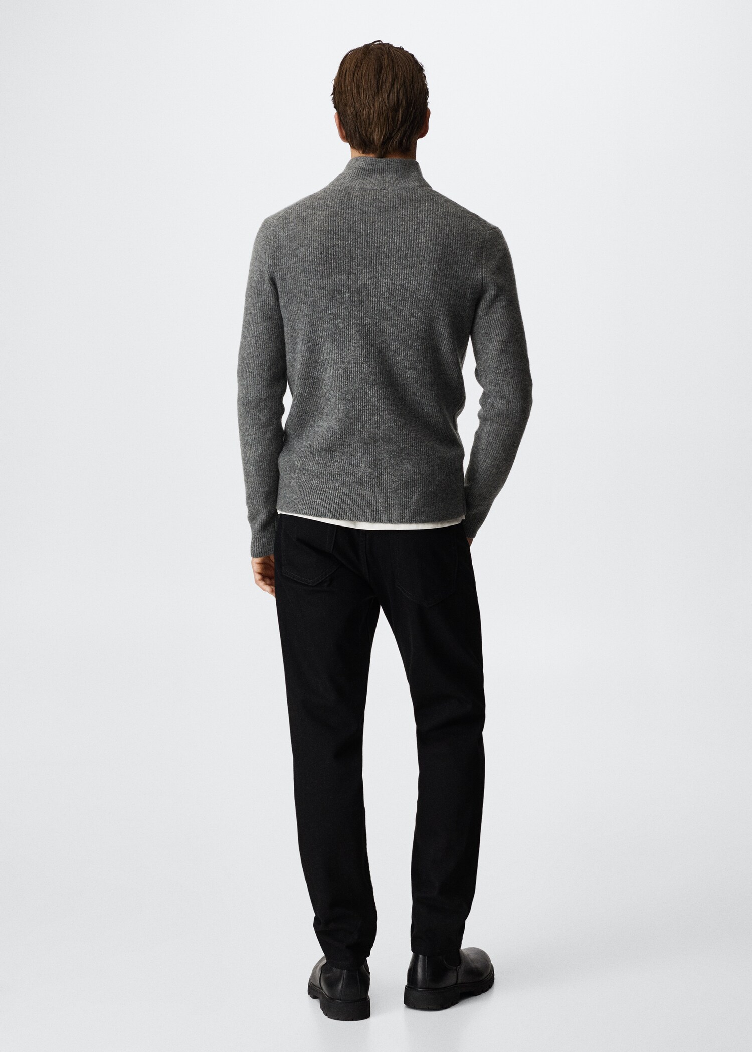 Zipped high collar sweater - Reverse of the article