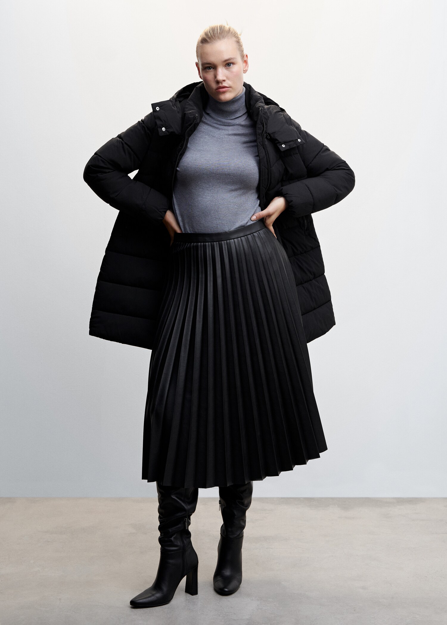 Hood quilted coat - Woman | MANGO OUTLET USA 