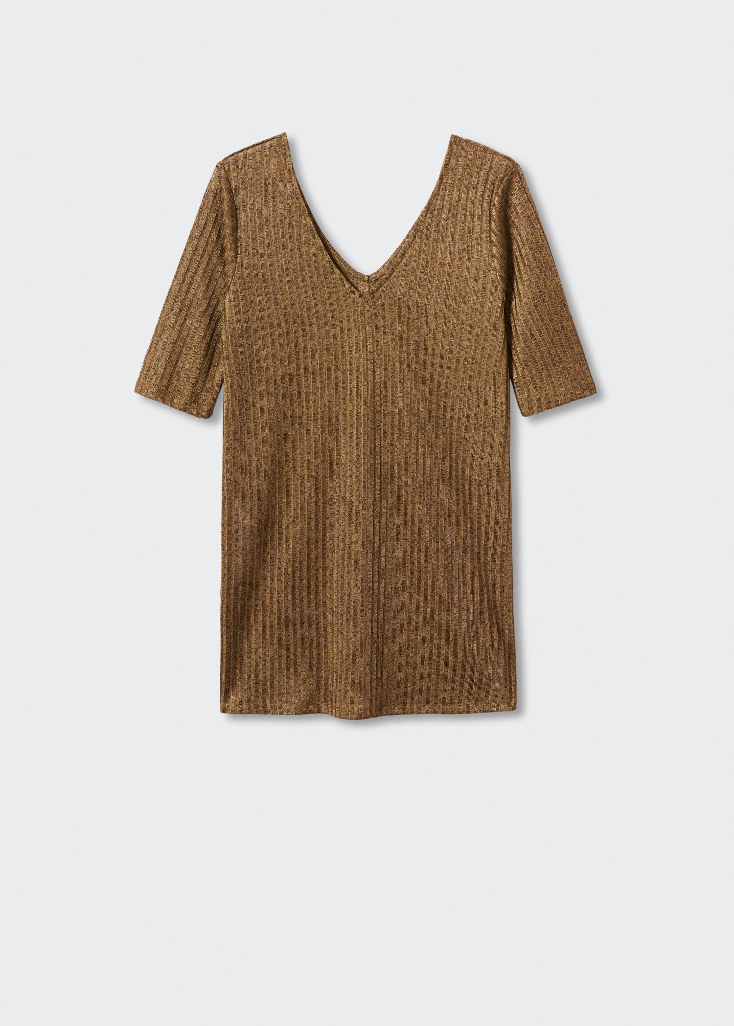 Ribbed V-neck T-shirt - Article without model