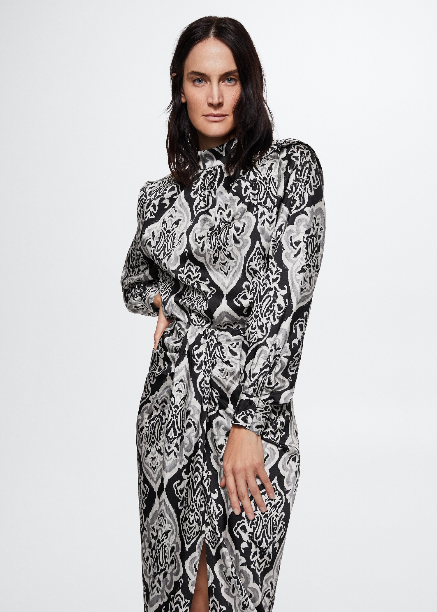 Blouse imprimée col montant - Plan moyen