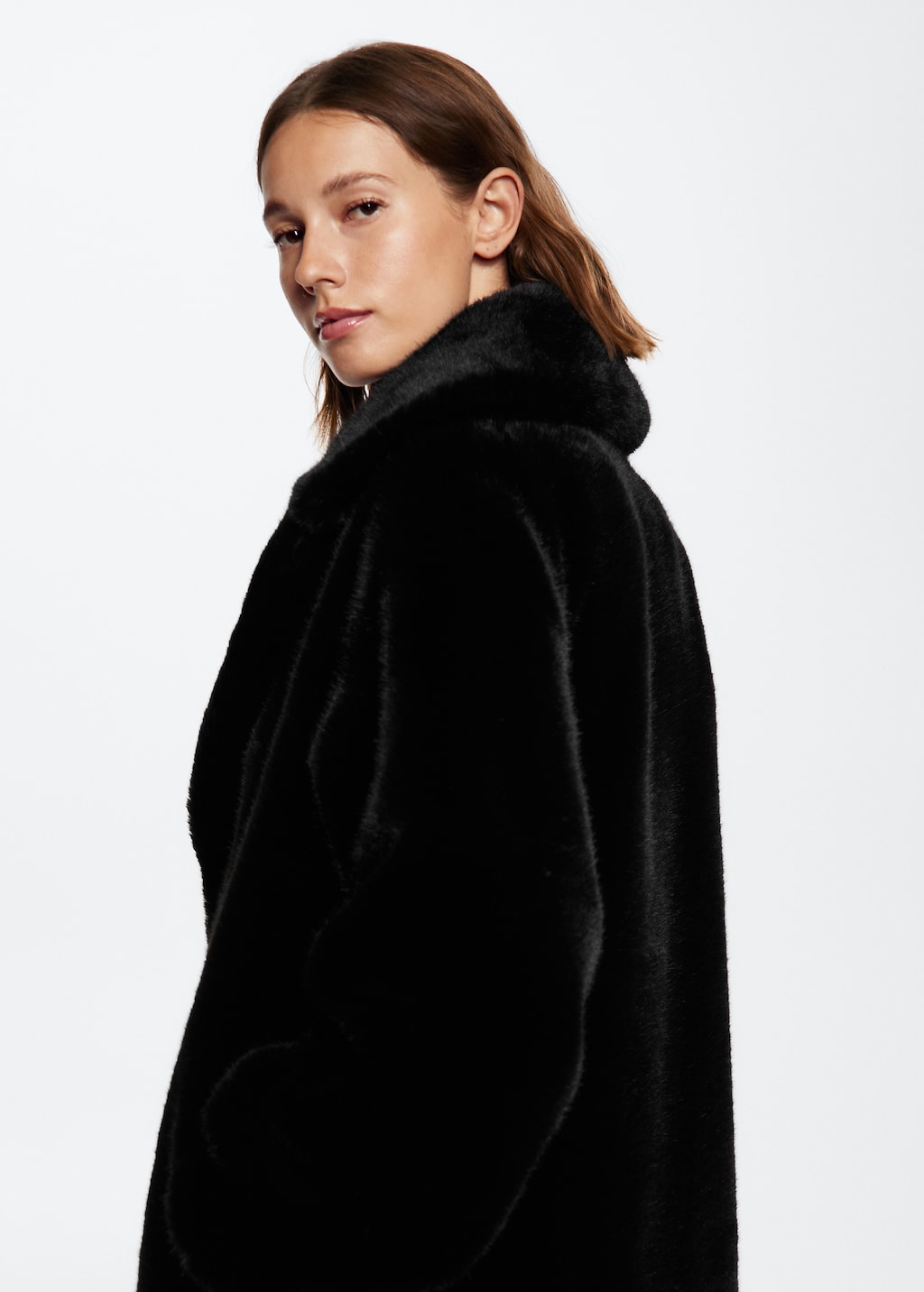 Mango faux fur coat shop