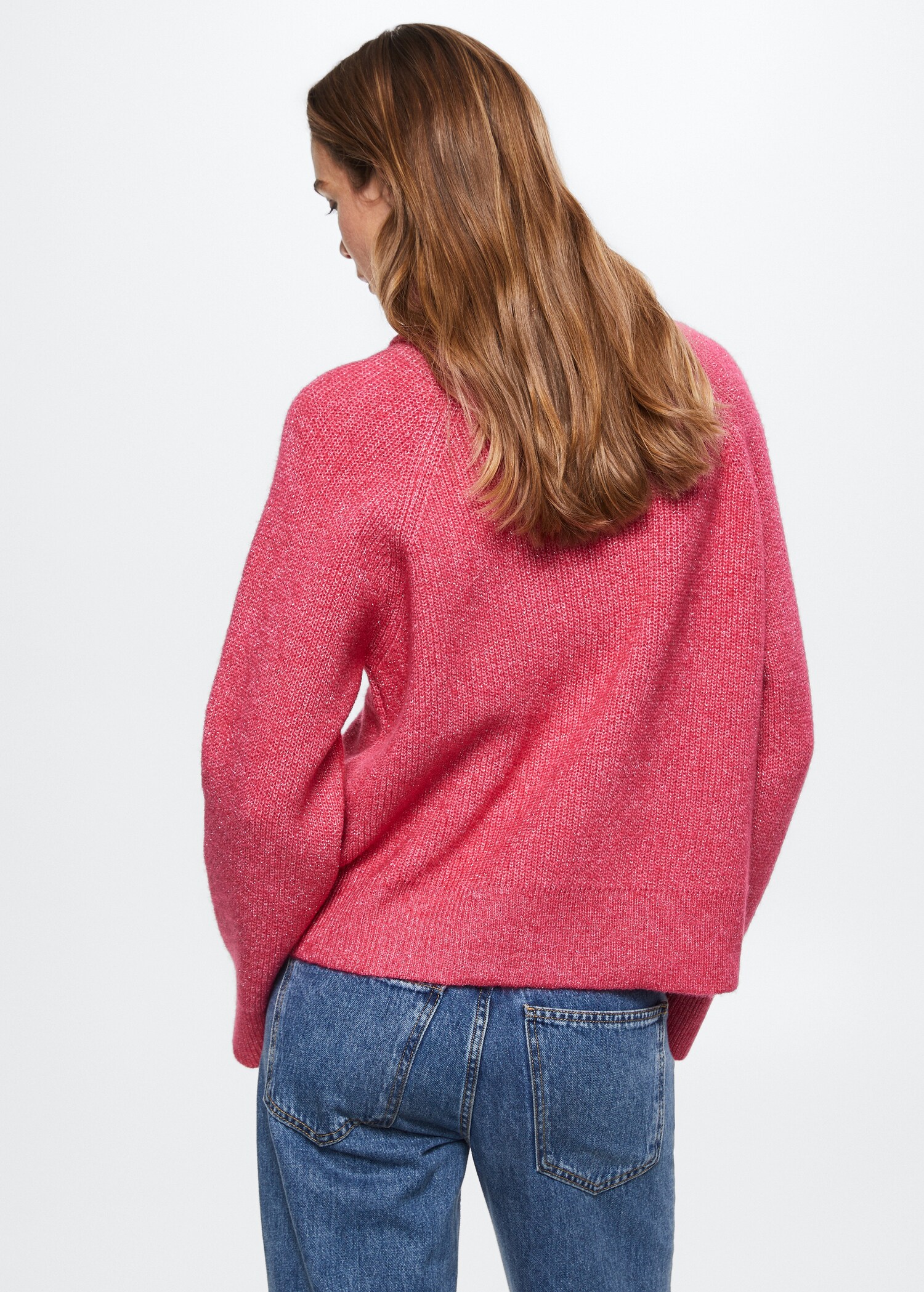 Pull-over côtelé Lurex col roulé - Verso de l’article