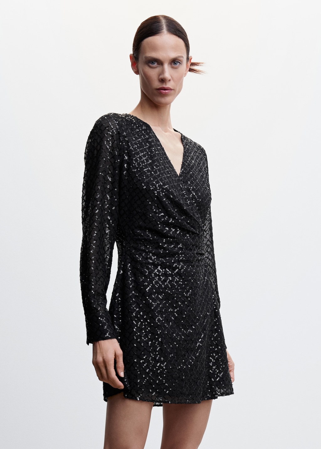 Short black shimmer dress 2025