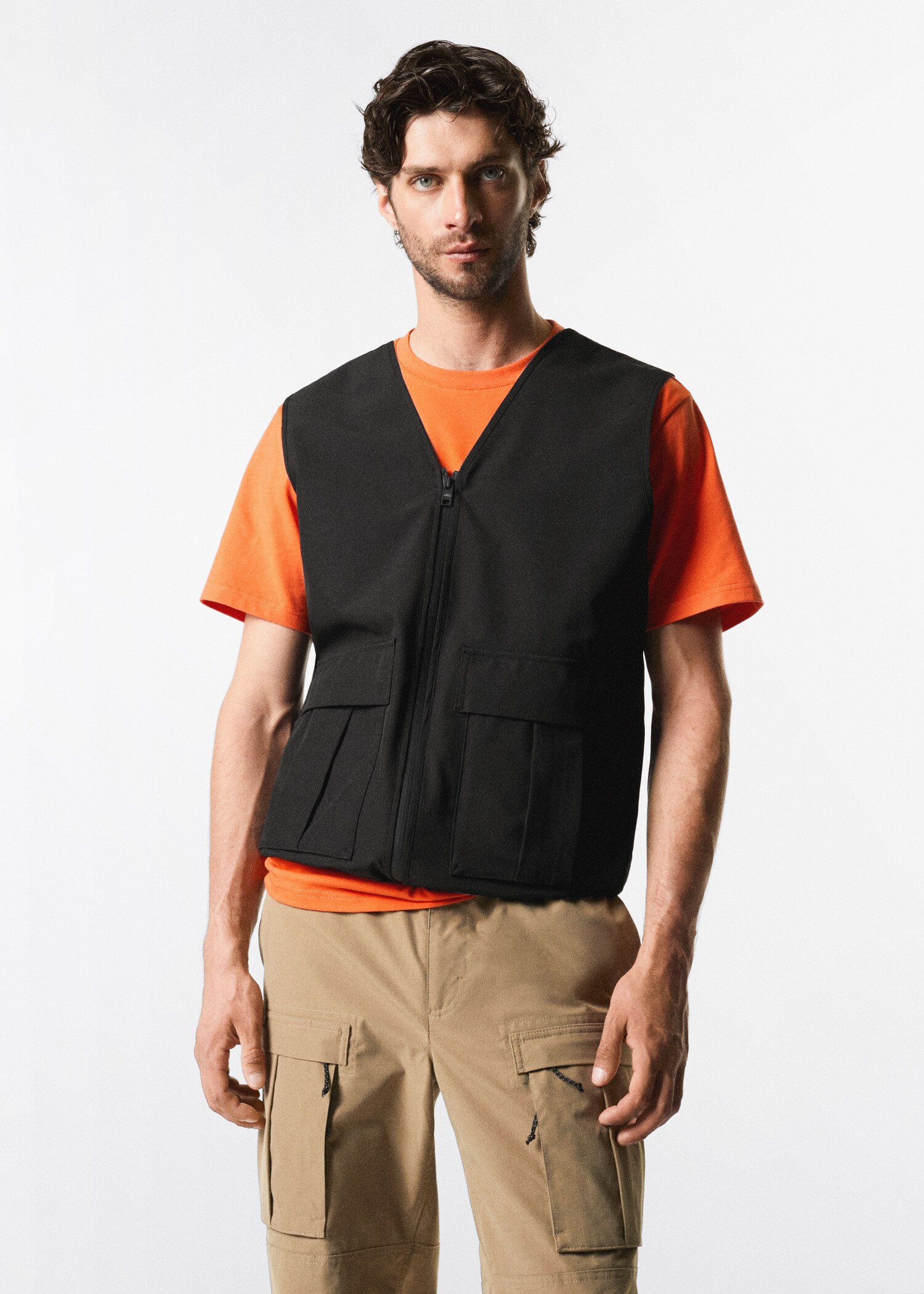 Gilet multipoche imperméable - Plan moyen