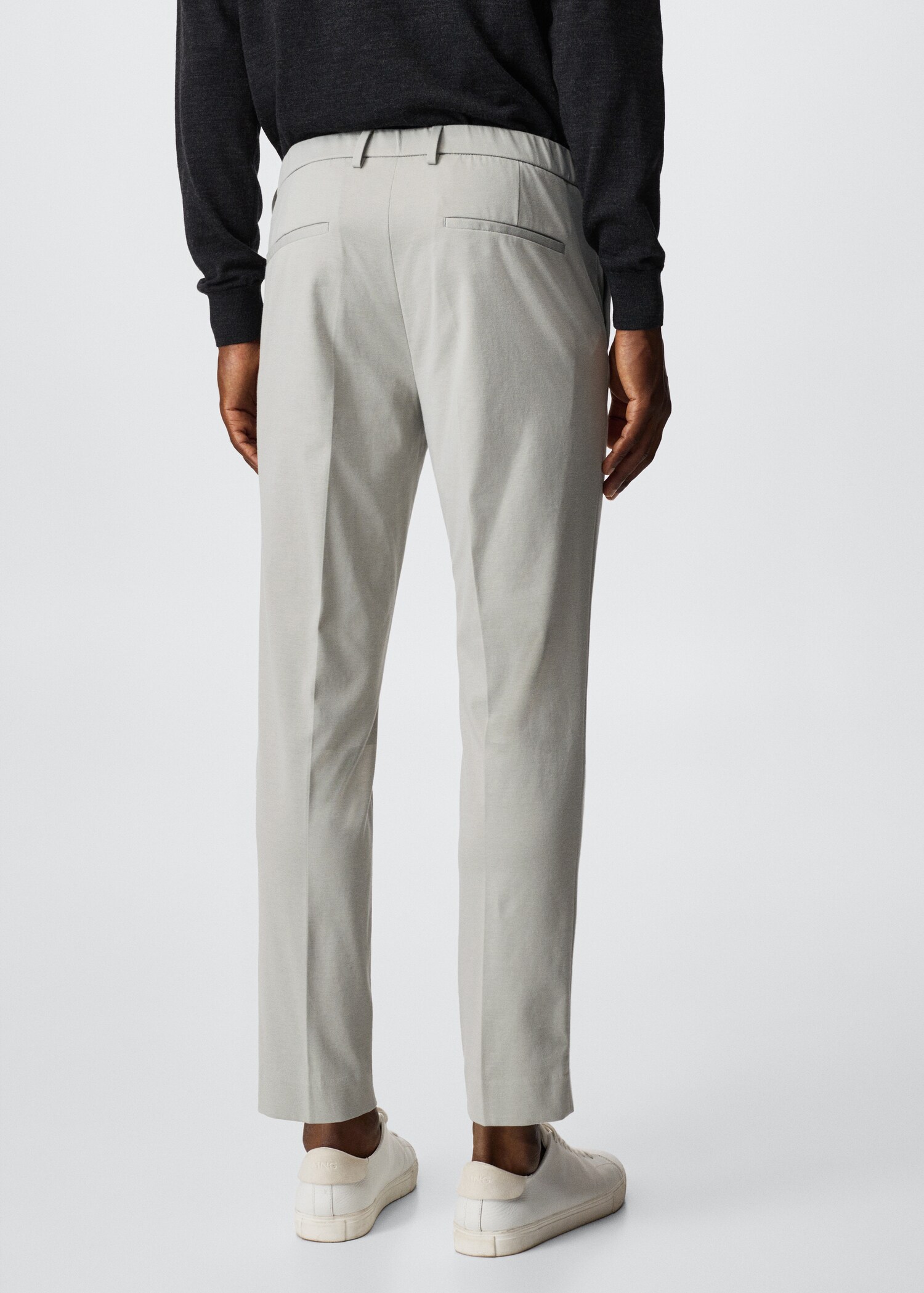Slim-fit cotton suit trousers - Reverse of the article