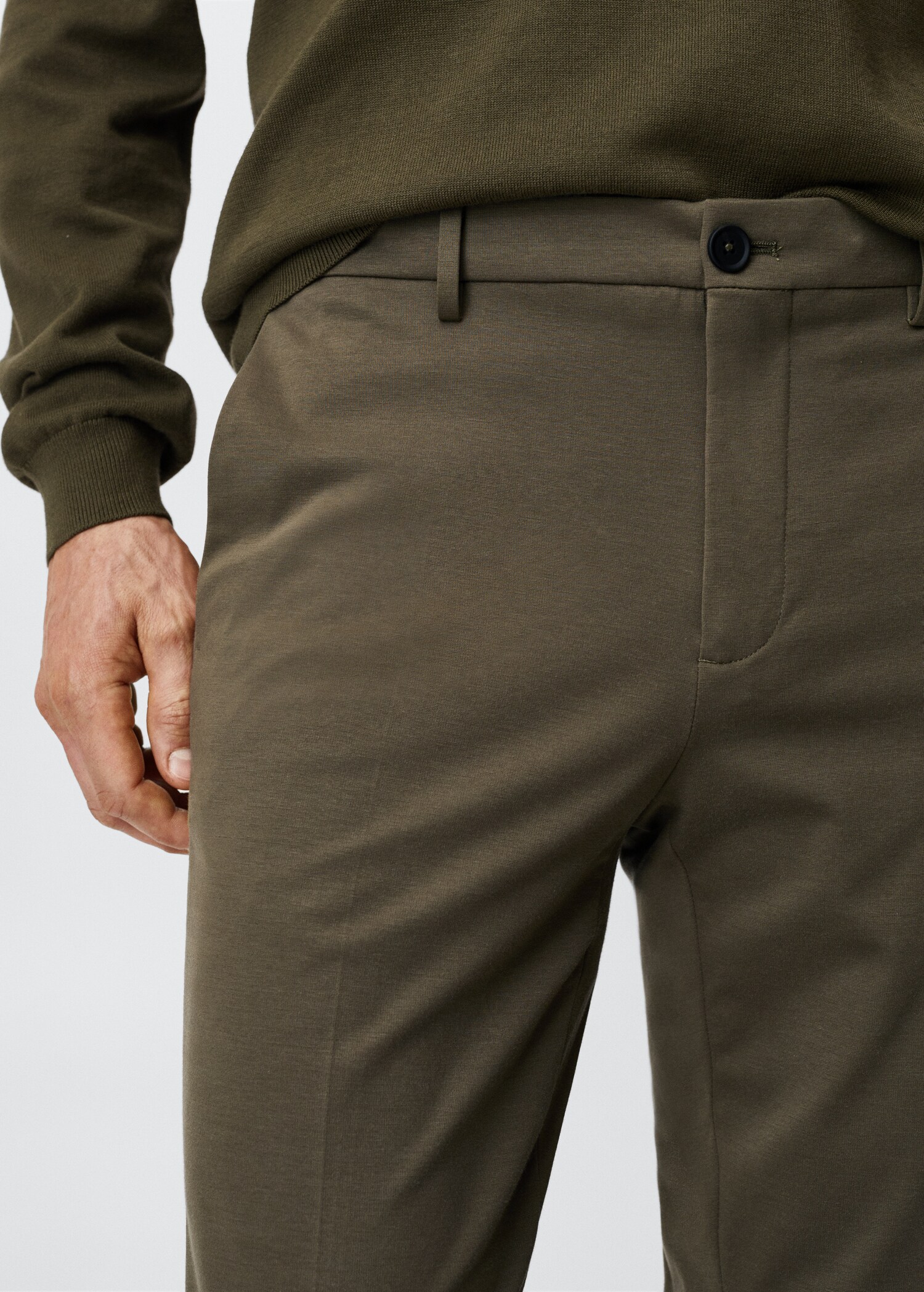 Slim-fit cotton suit trousers - Details of the article 3