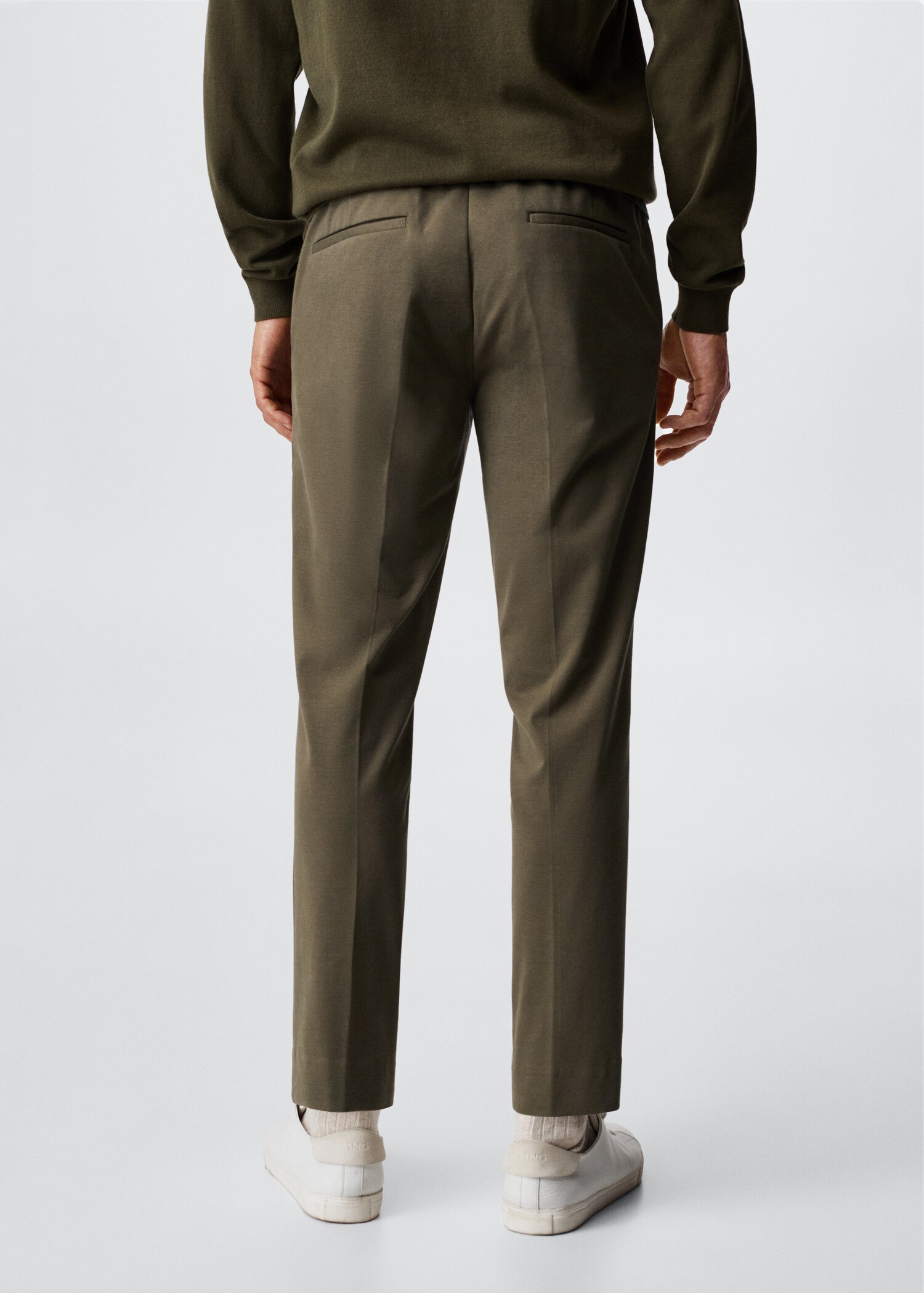 Slim-fit cotton suit trousers - Reverse of the article