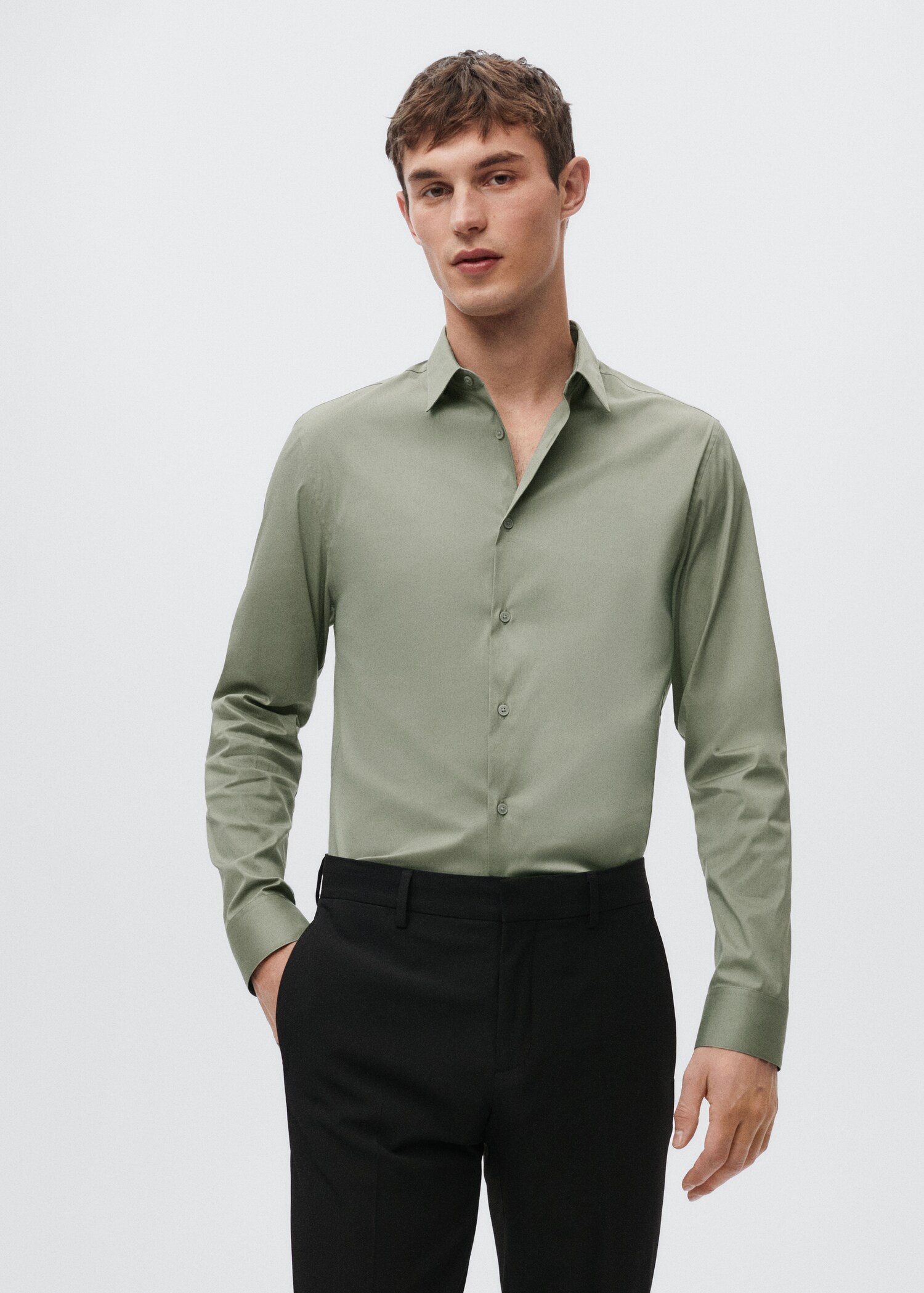 Camisa traje super slim fit - Plano medio