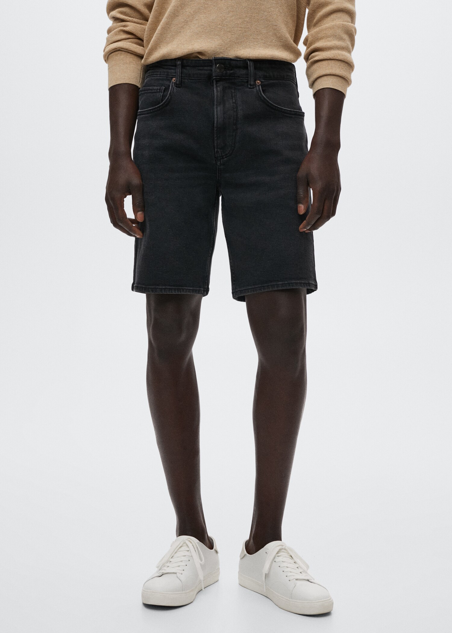 Bermudas vaqueras regular fit - Plano medio