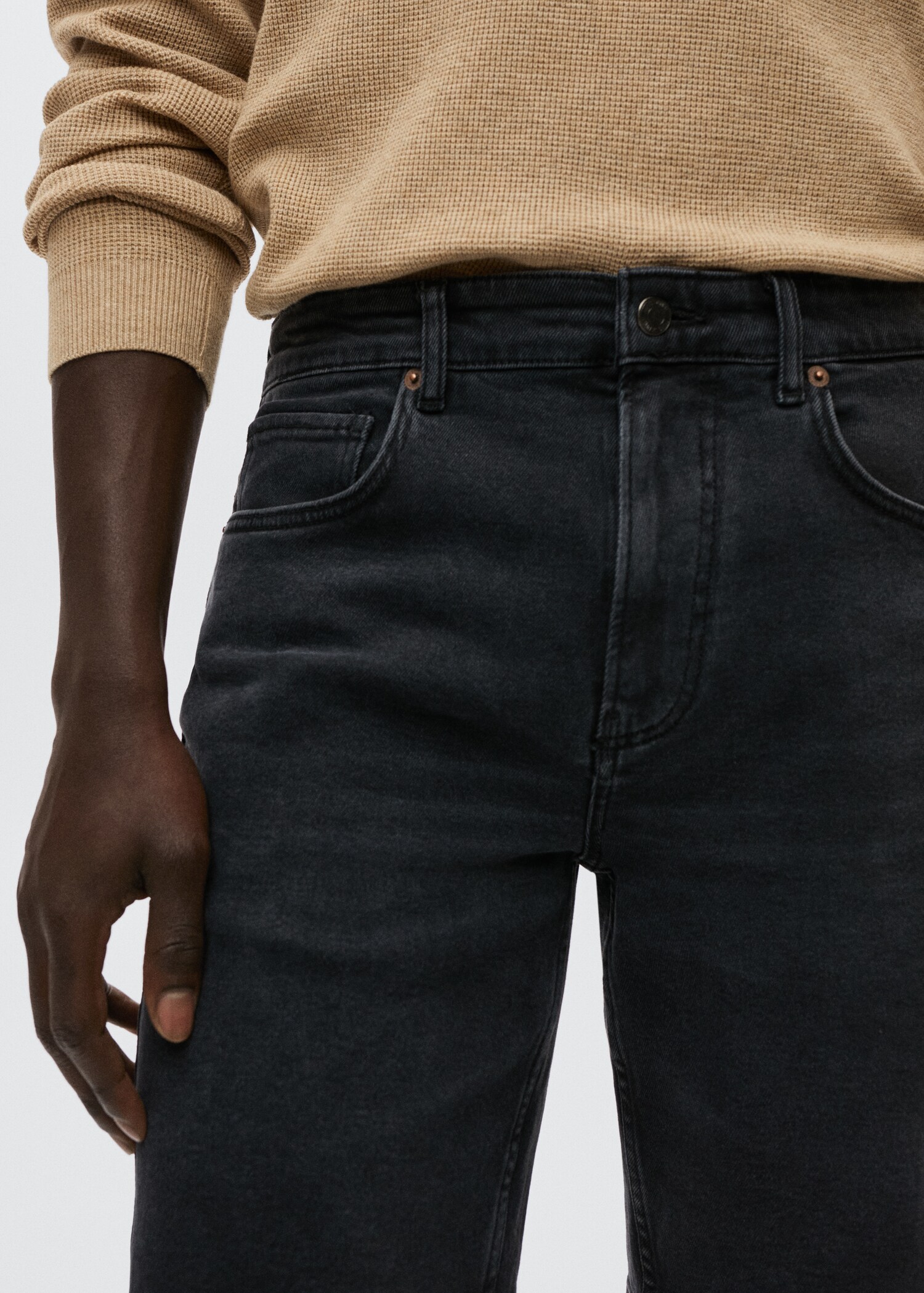 Regular-fit denim bermuda shorts - Details of the article 1