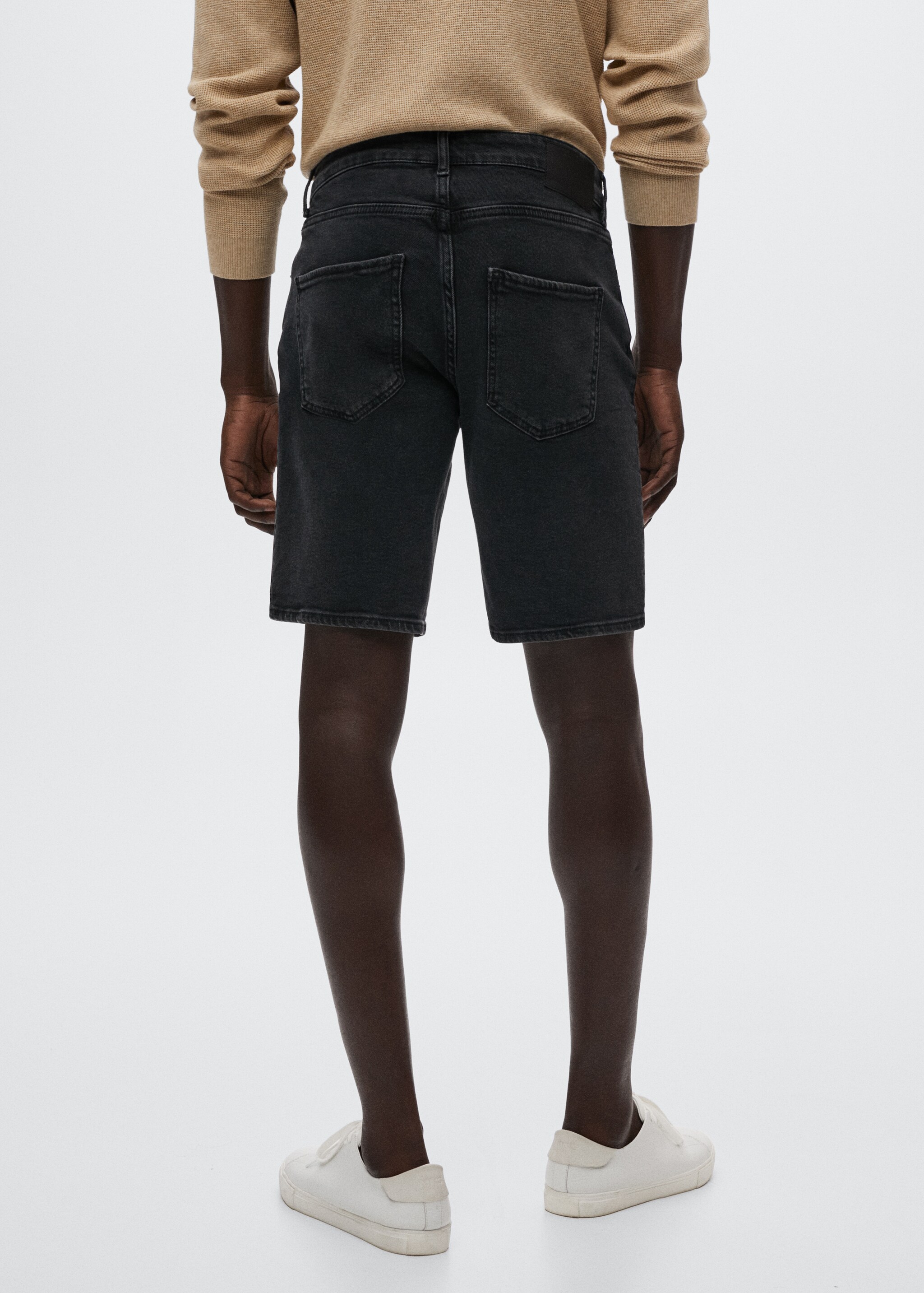 Regular-fit denim bermuda shorts - Reverse of the article