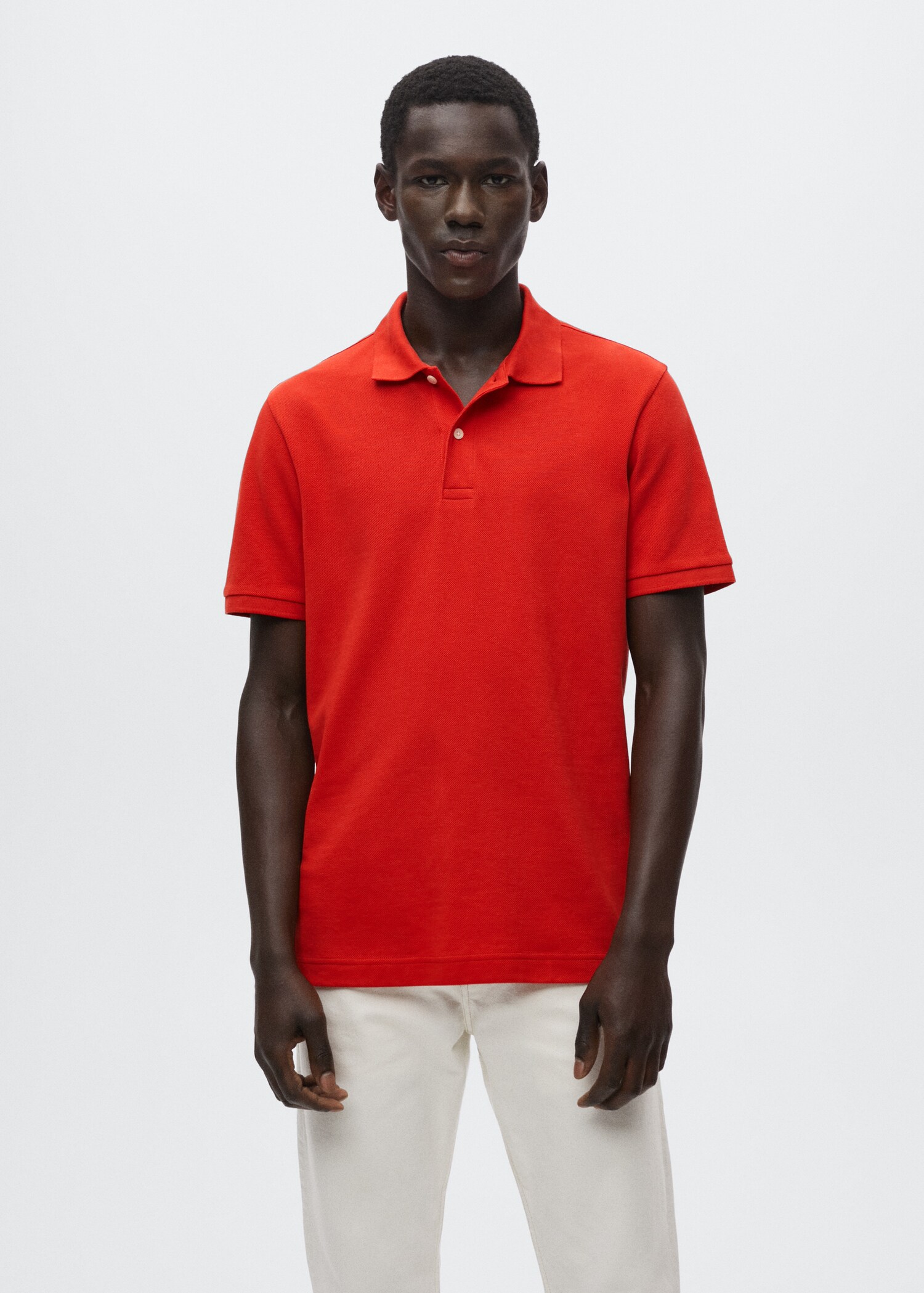 Cotton piqué polo shirt - Medium plane
