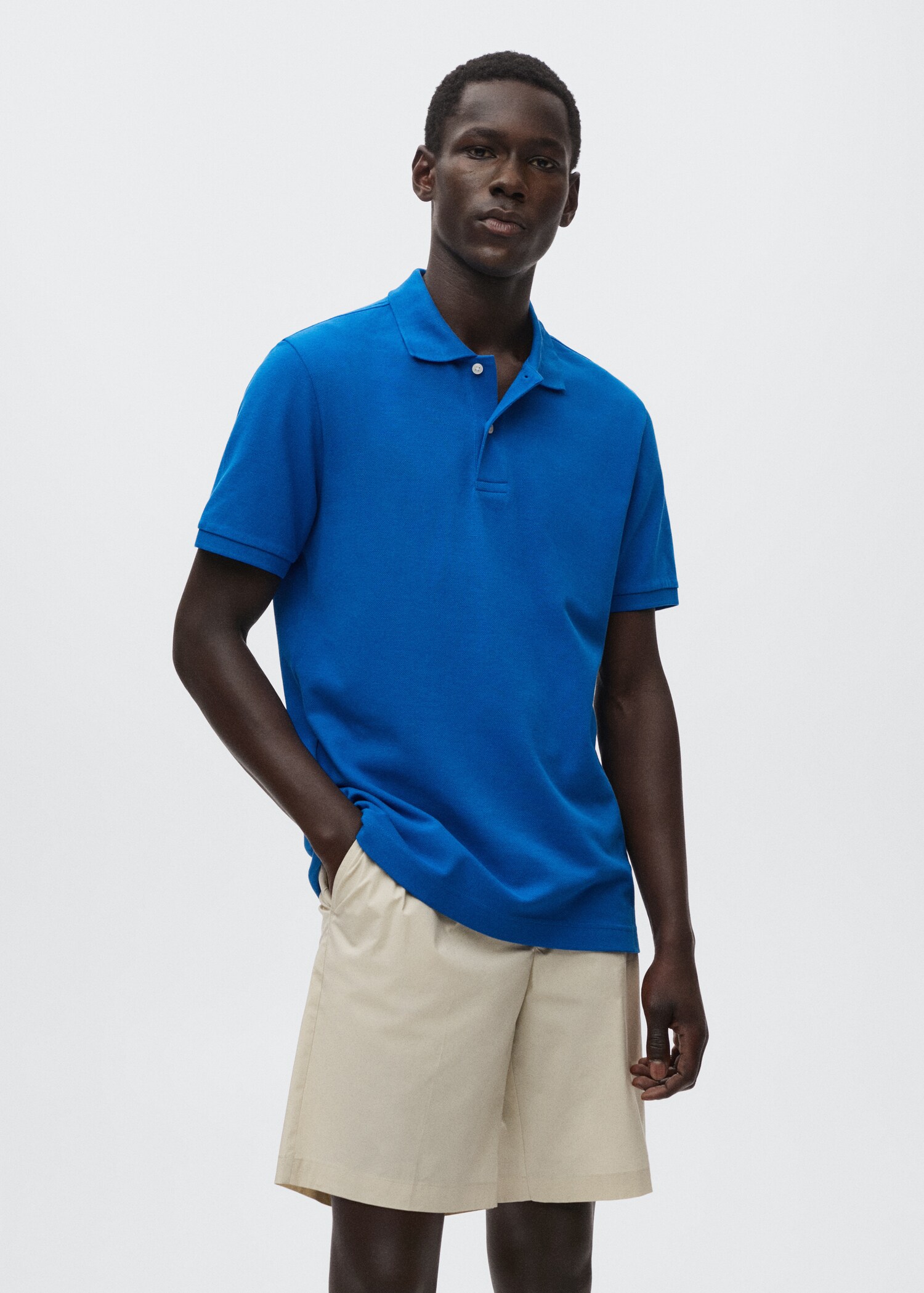 Cotton piqué polo shirt - Medium plane