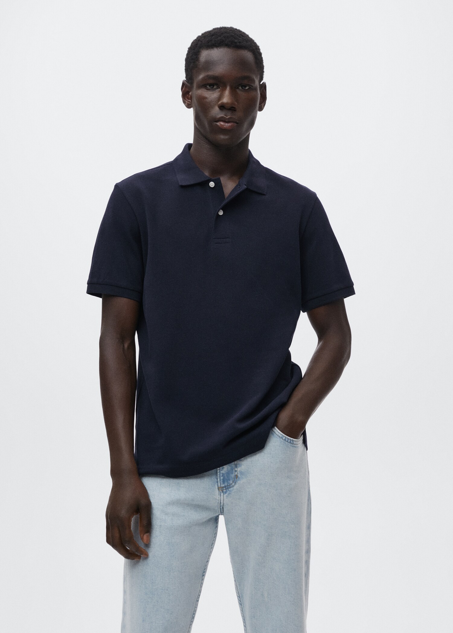 Cotton piqué polo shirt - Medium plane