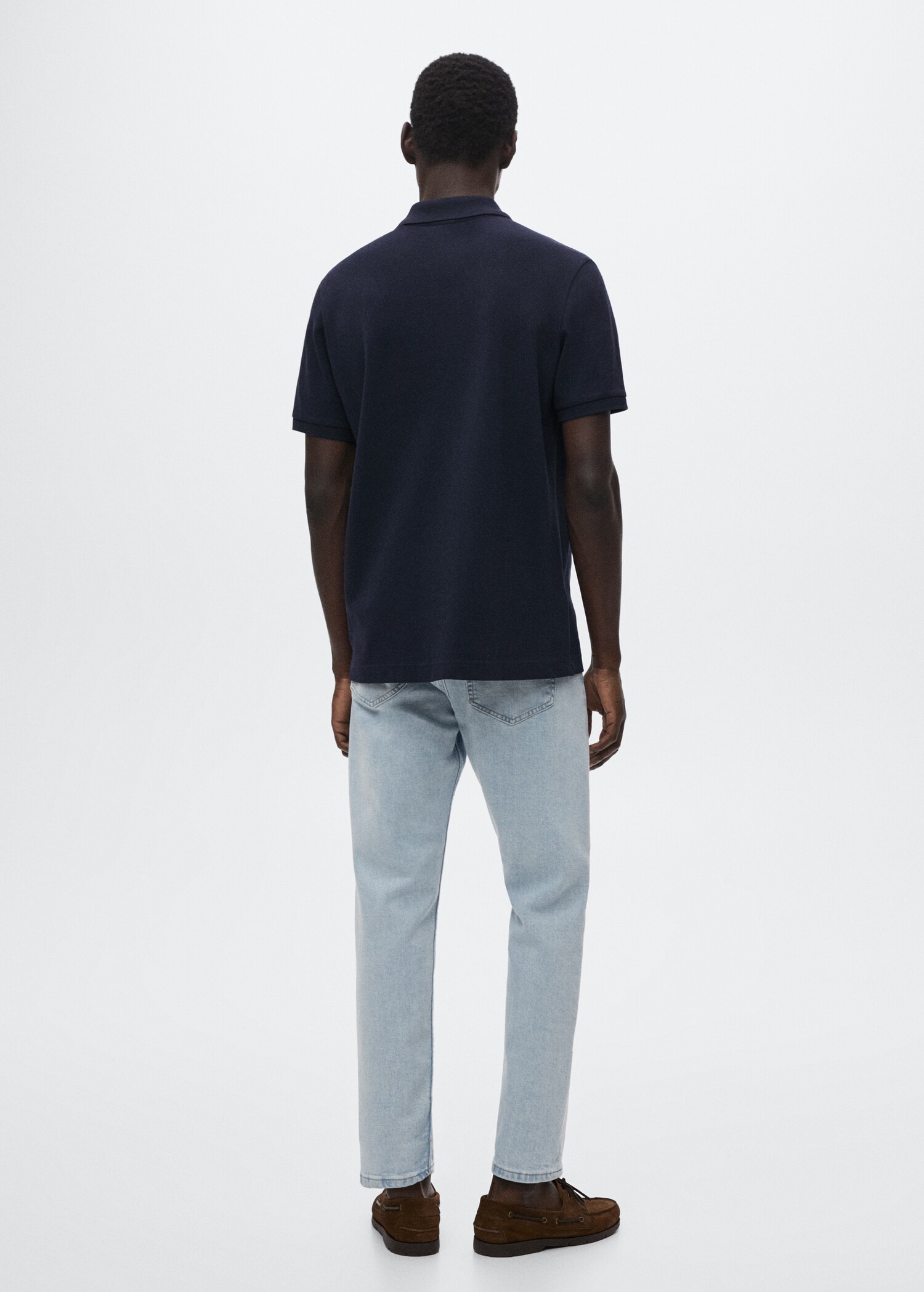 Cotton piqué polo shirt - Reverse of the article