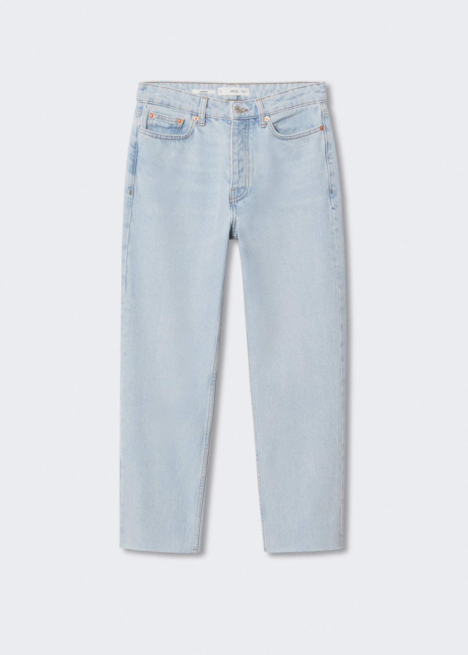 High-waist cropped straight jeans - Article without model