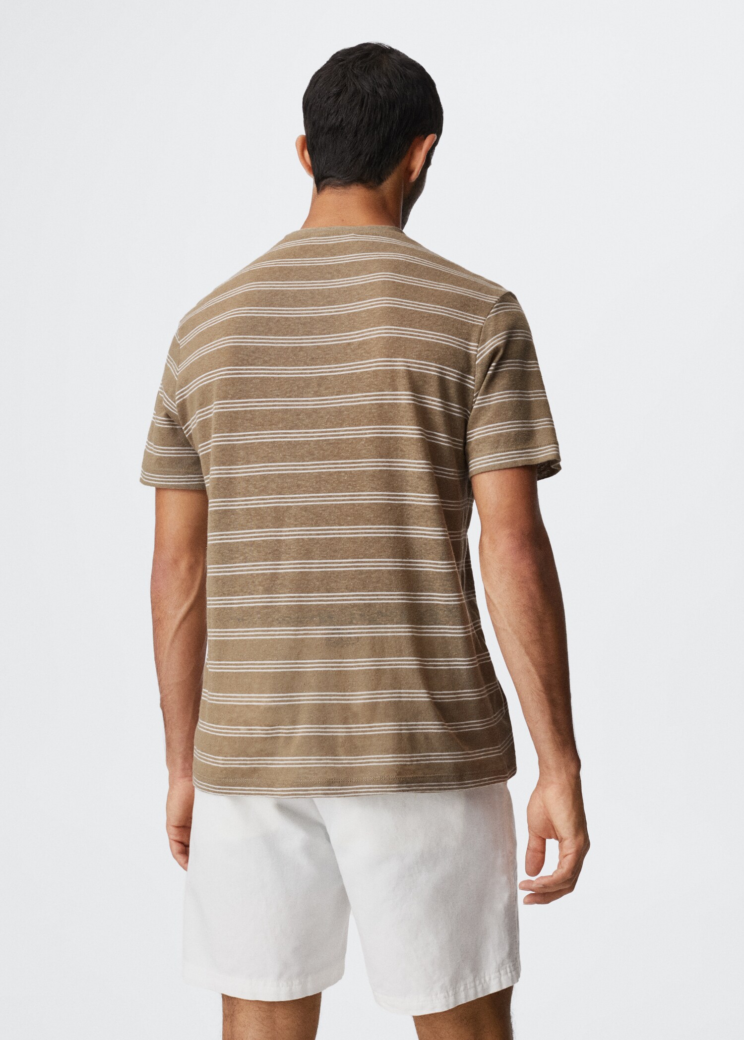 Gestreiftes Leinen-T-Shirt - Rückseite des Artikels
