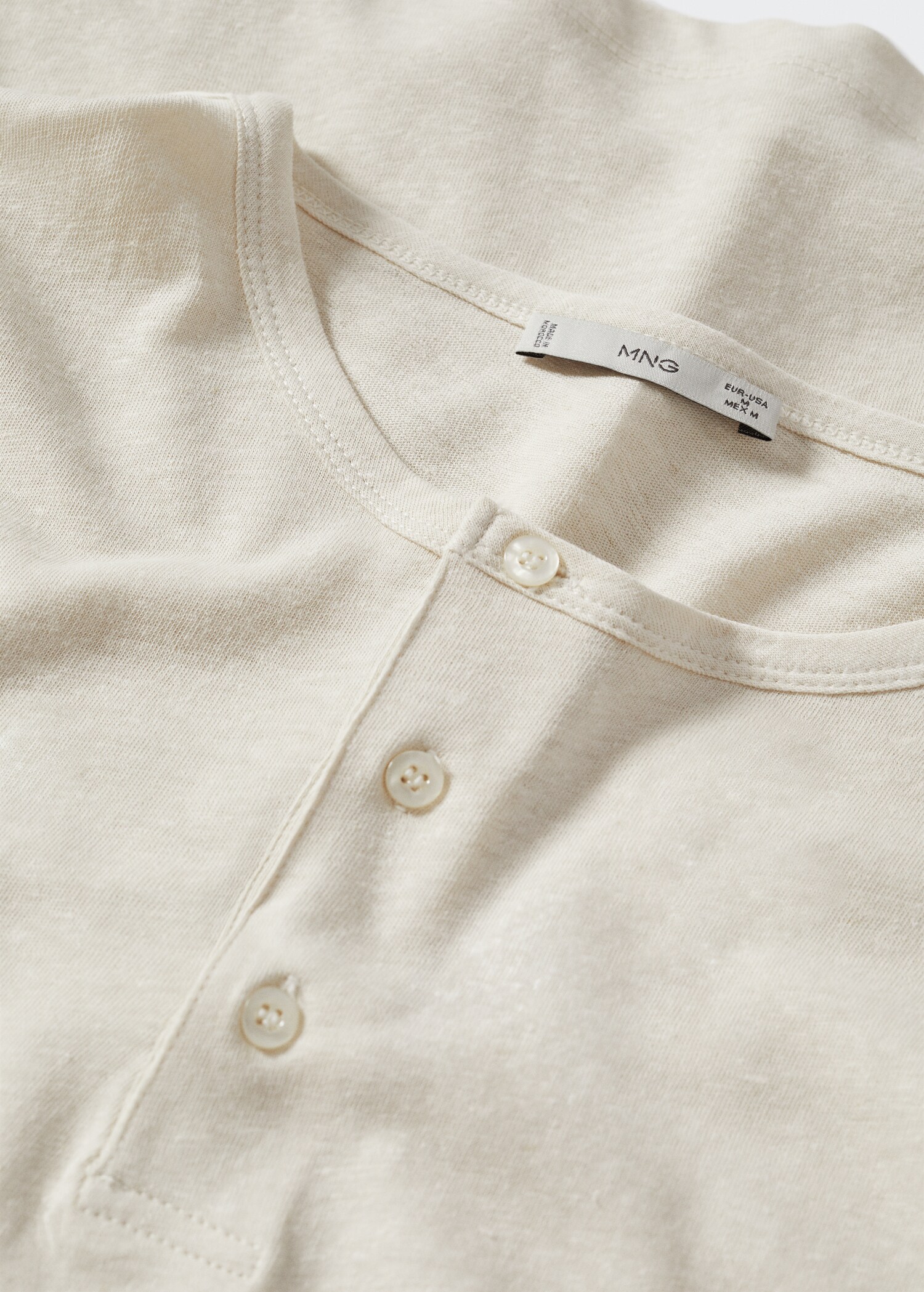 Camiseta cuello panadero lino - Detalle del artículo 8