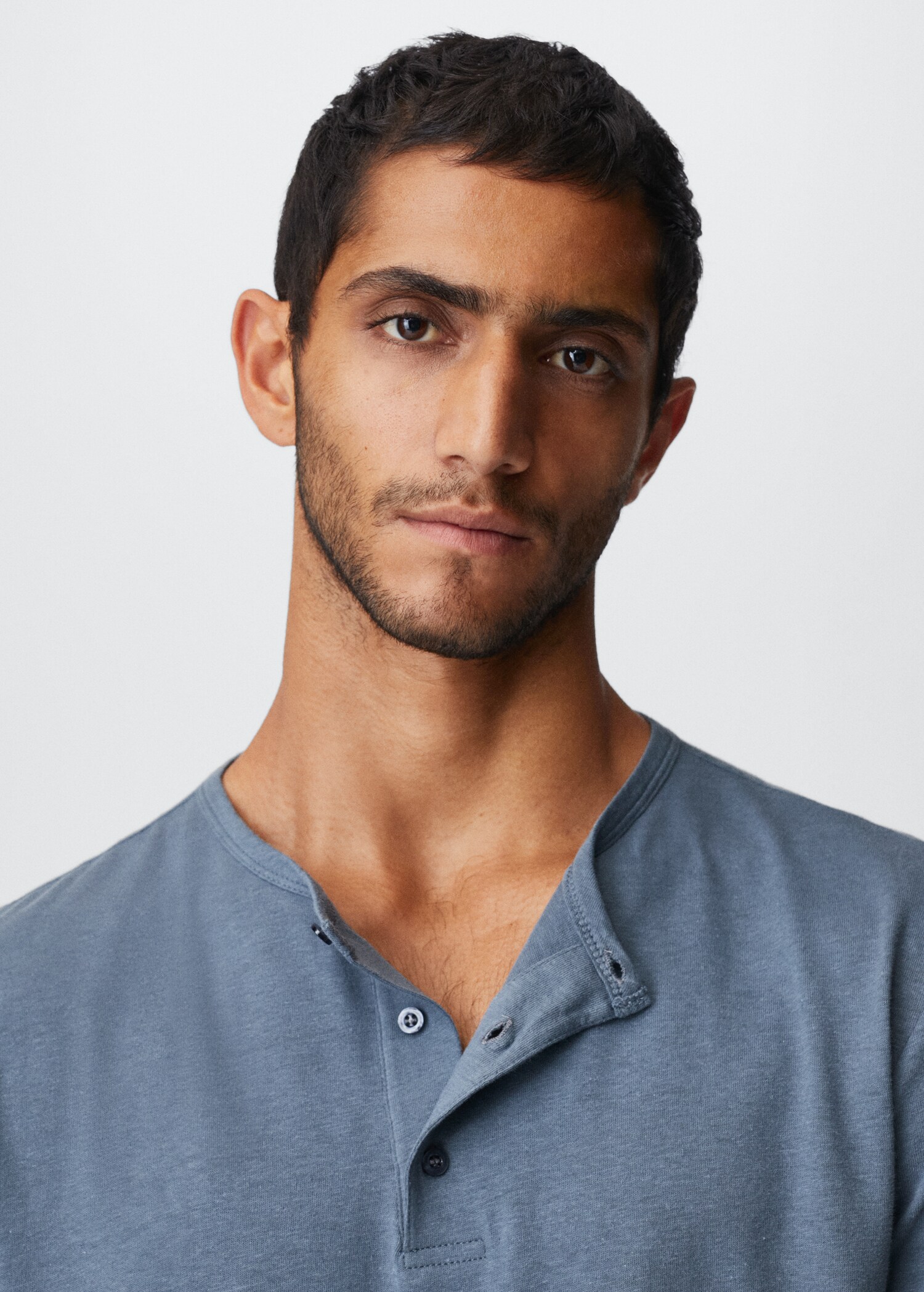 Camiseta cuello panadero lino - Detalle del artículo 1
