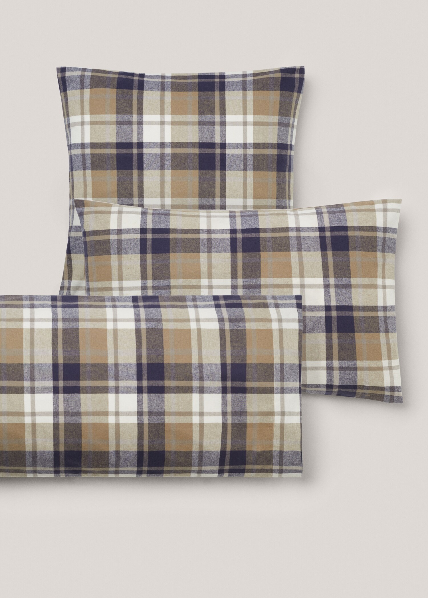 Woven check flannel pillowcase 60x60cm (Pack of two) - Details of the article 5