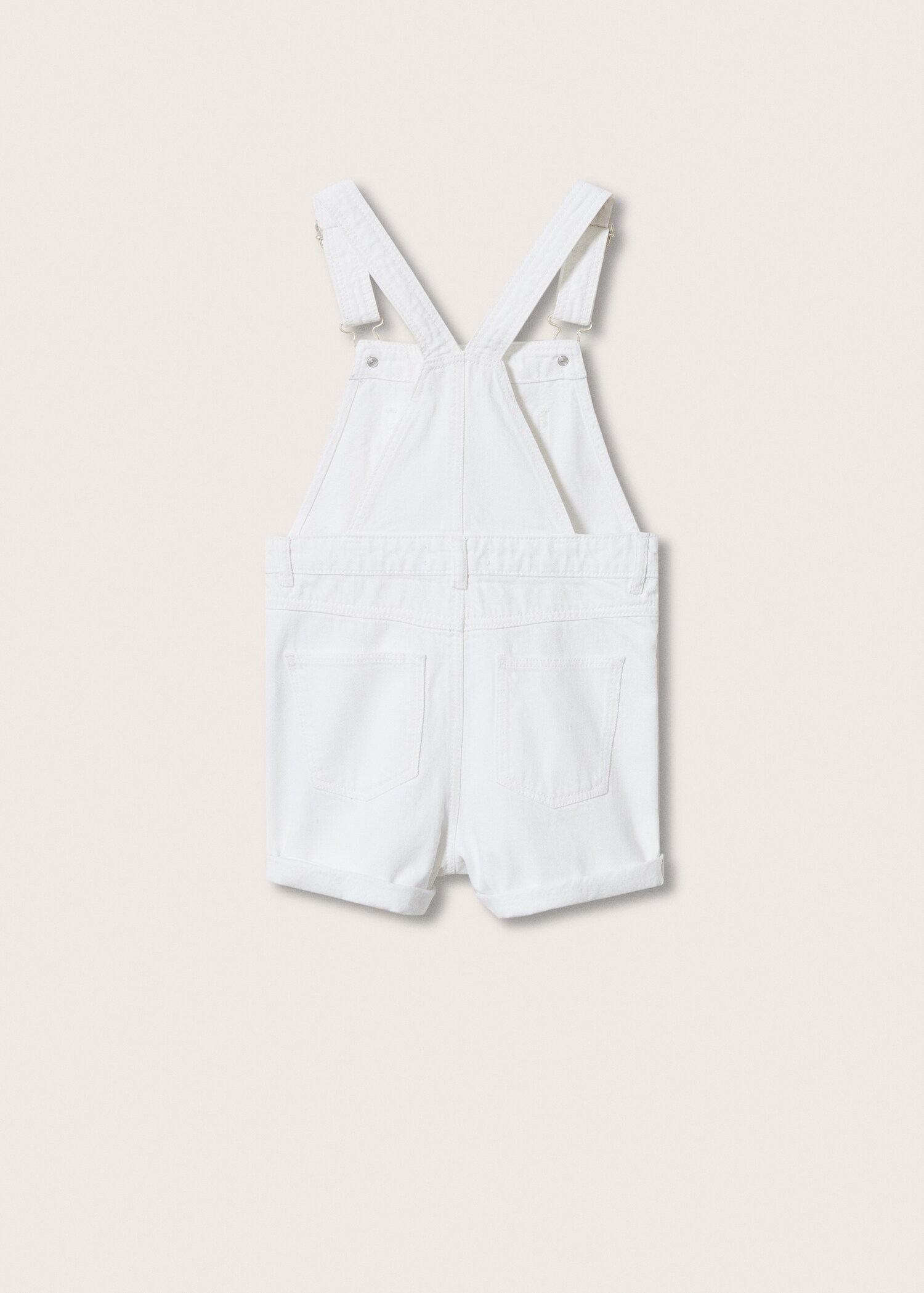 Short denim dungarees - Reverse of the article
