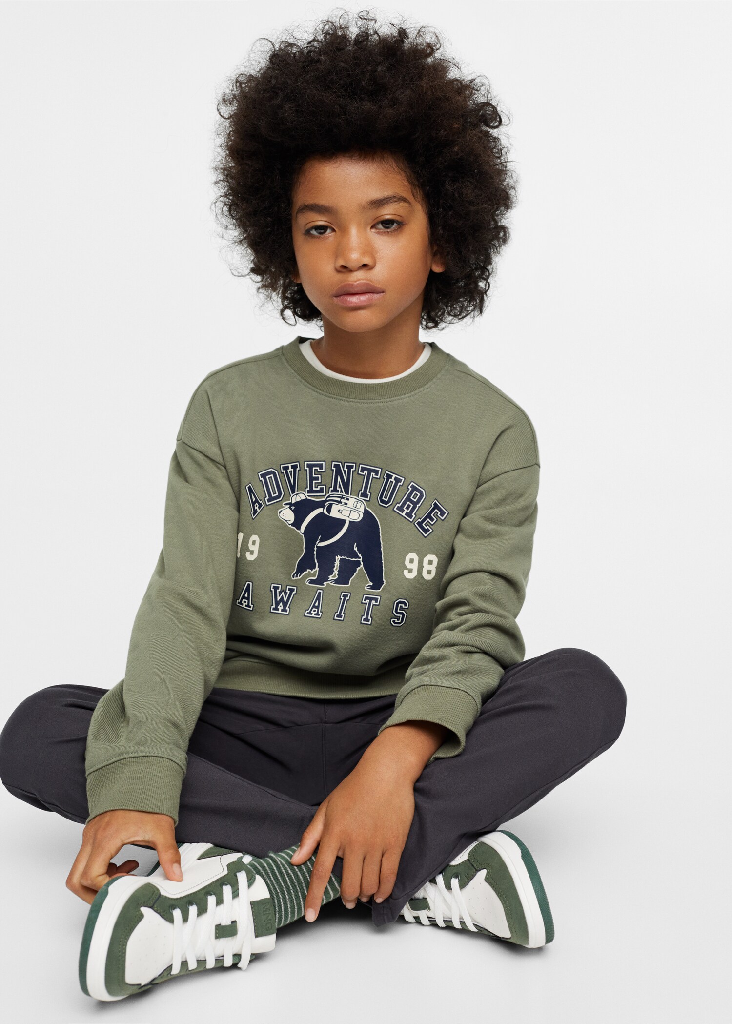 Cotton-blend printed sweatshirt
