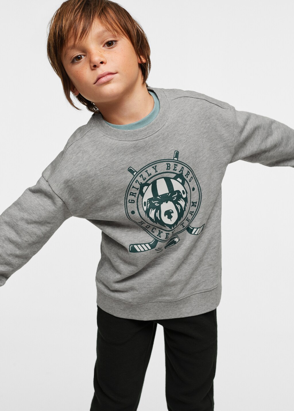Cotton-blend printed sweatshirt