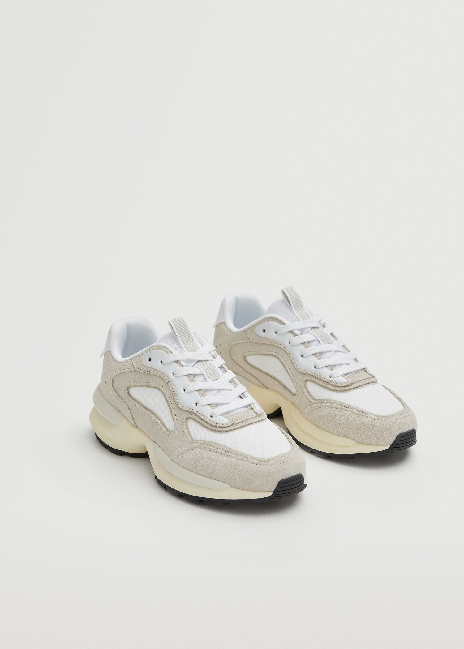 Combined suede trainers - Medium plane