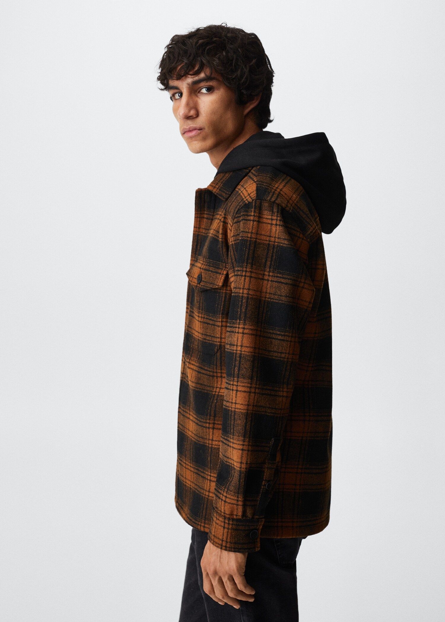 Kariertes Overshirt aus Woll-Mix - Detail des Artikels 2