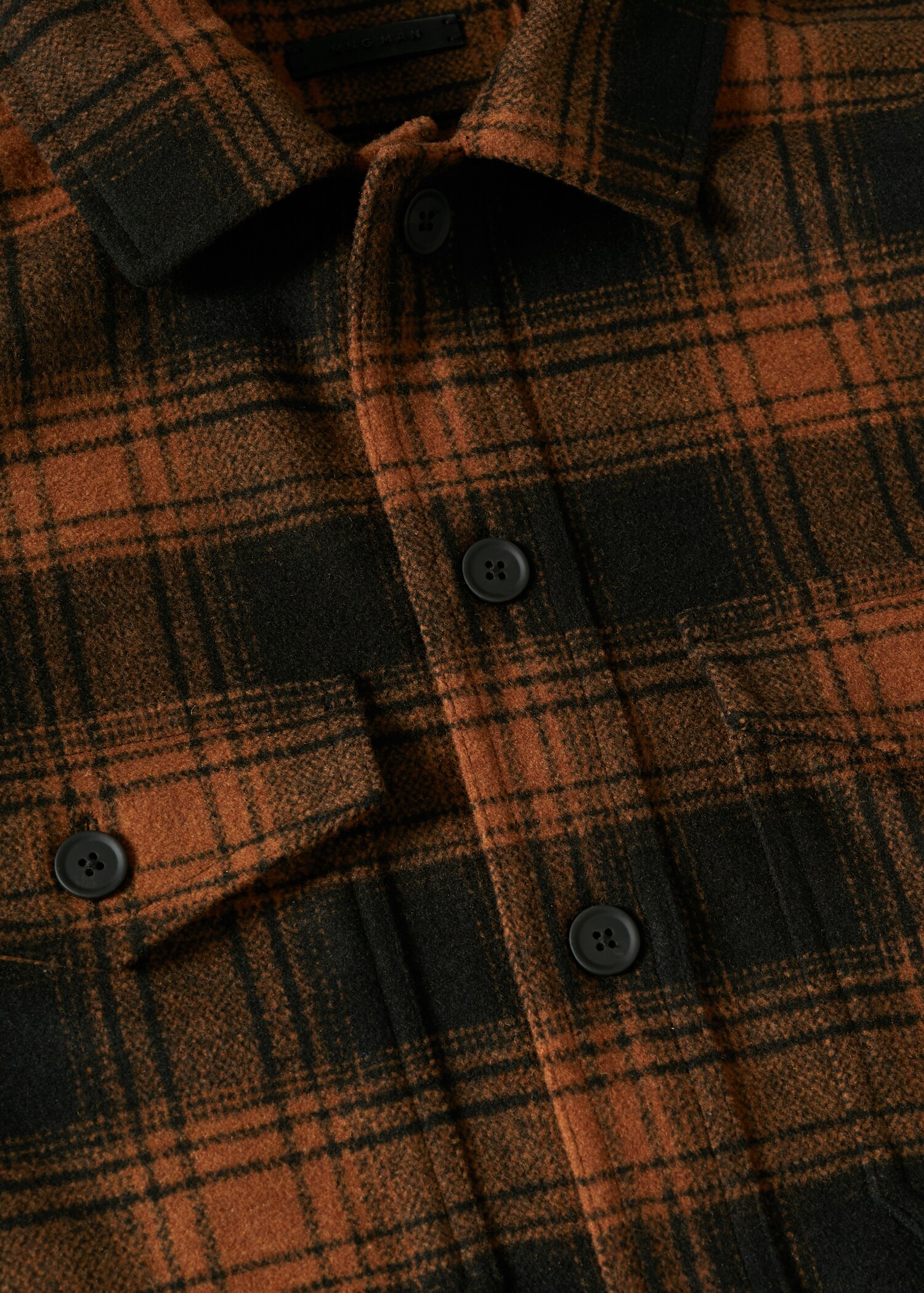 Kariertes Overshirt aus Woll-Mix - Detail des Artikels 8