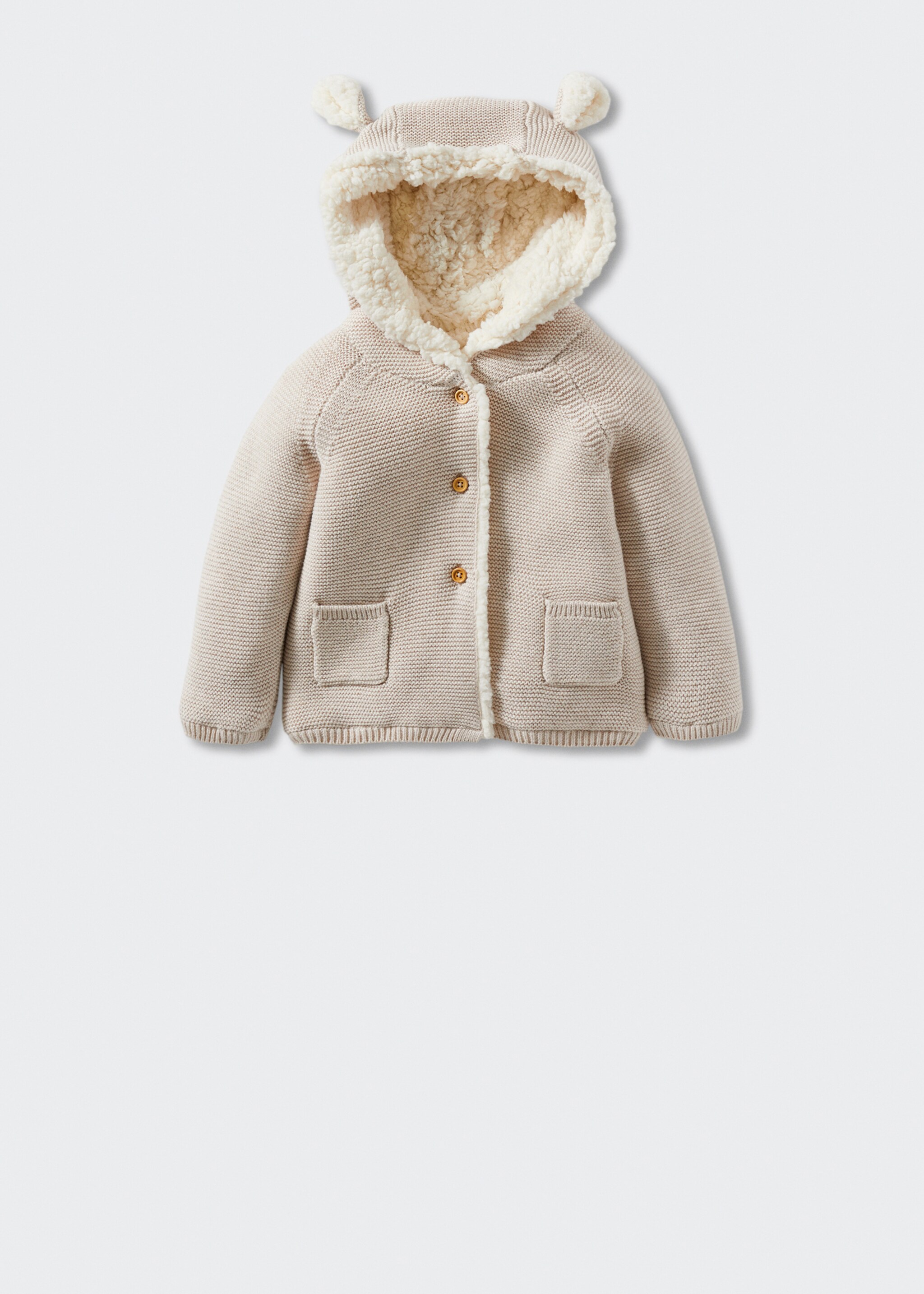 Cardigan de malha com efeito de pelo no interior - Artigo sem modelo