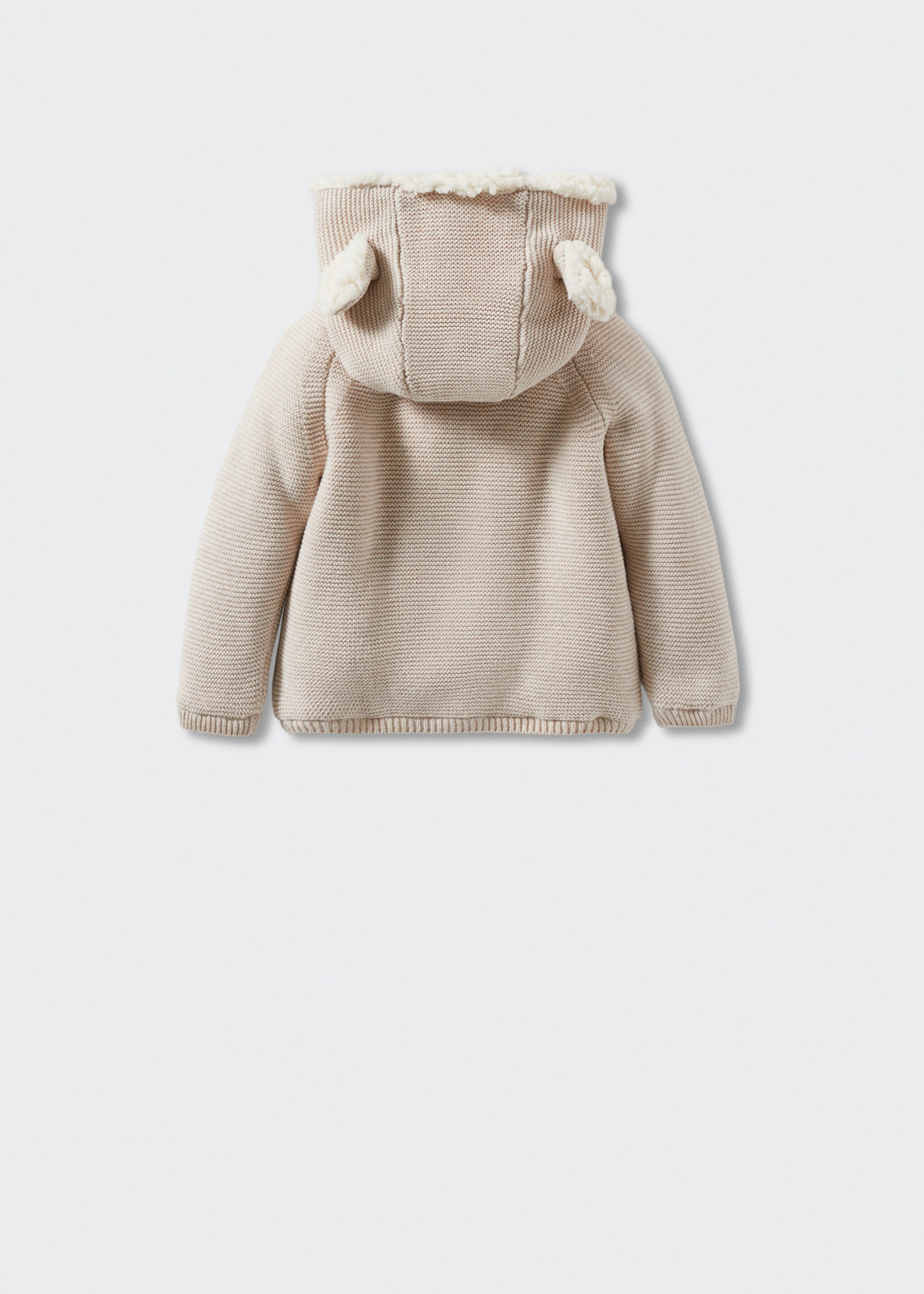 Cardigan de malha com efeito de pelo no interior - Verso do artigo