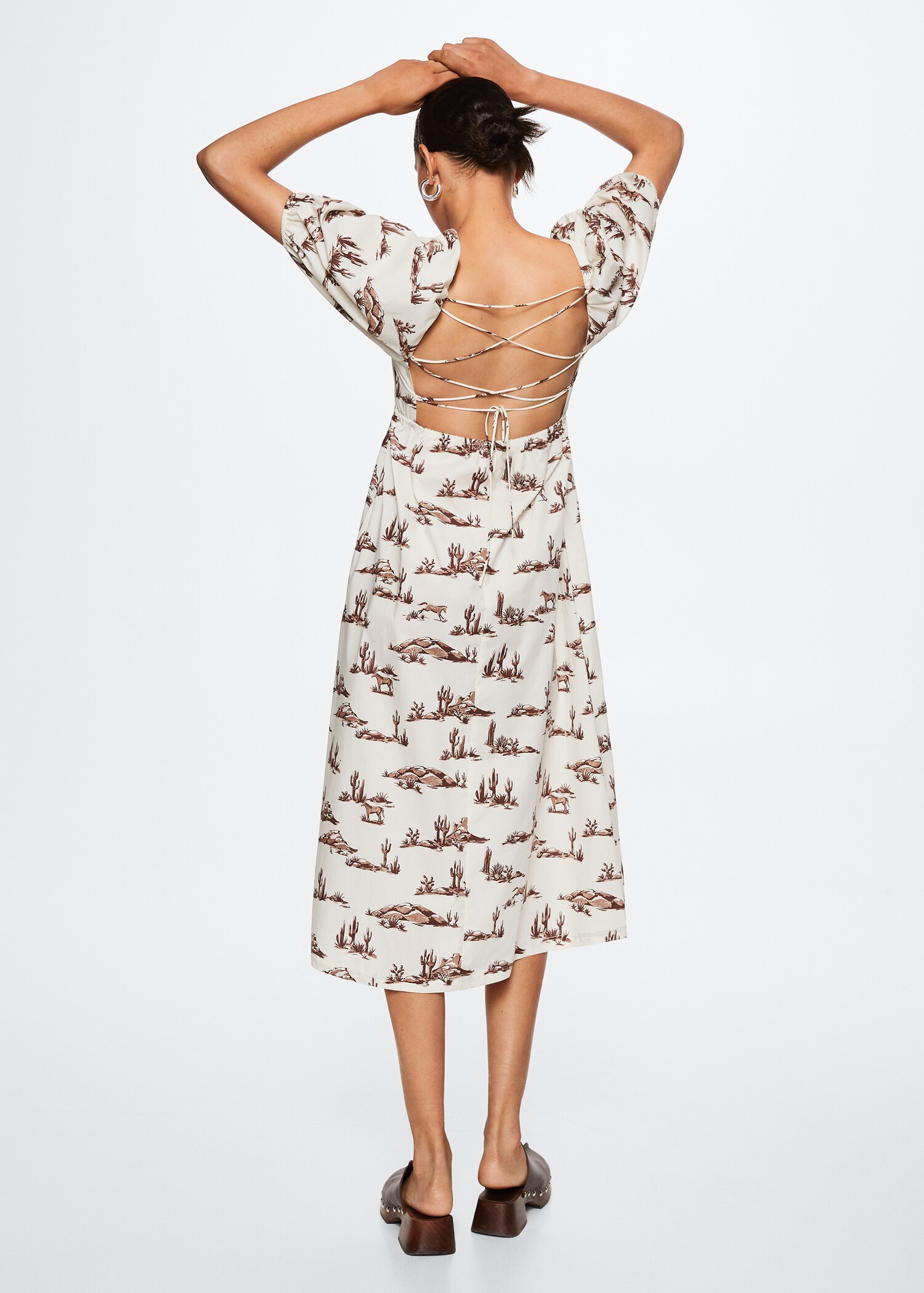 Printed cotton dress - Reverse of the article