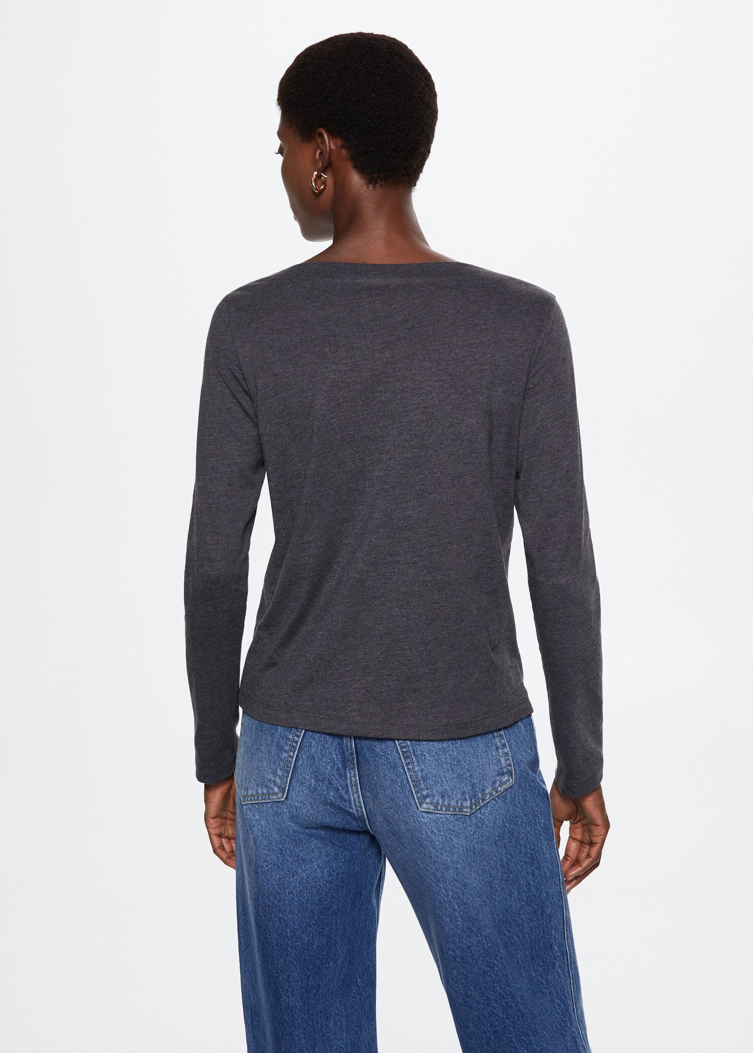 T-shirt col bateau coton - Verso de l’article
