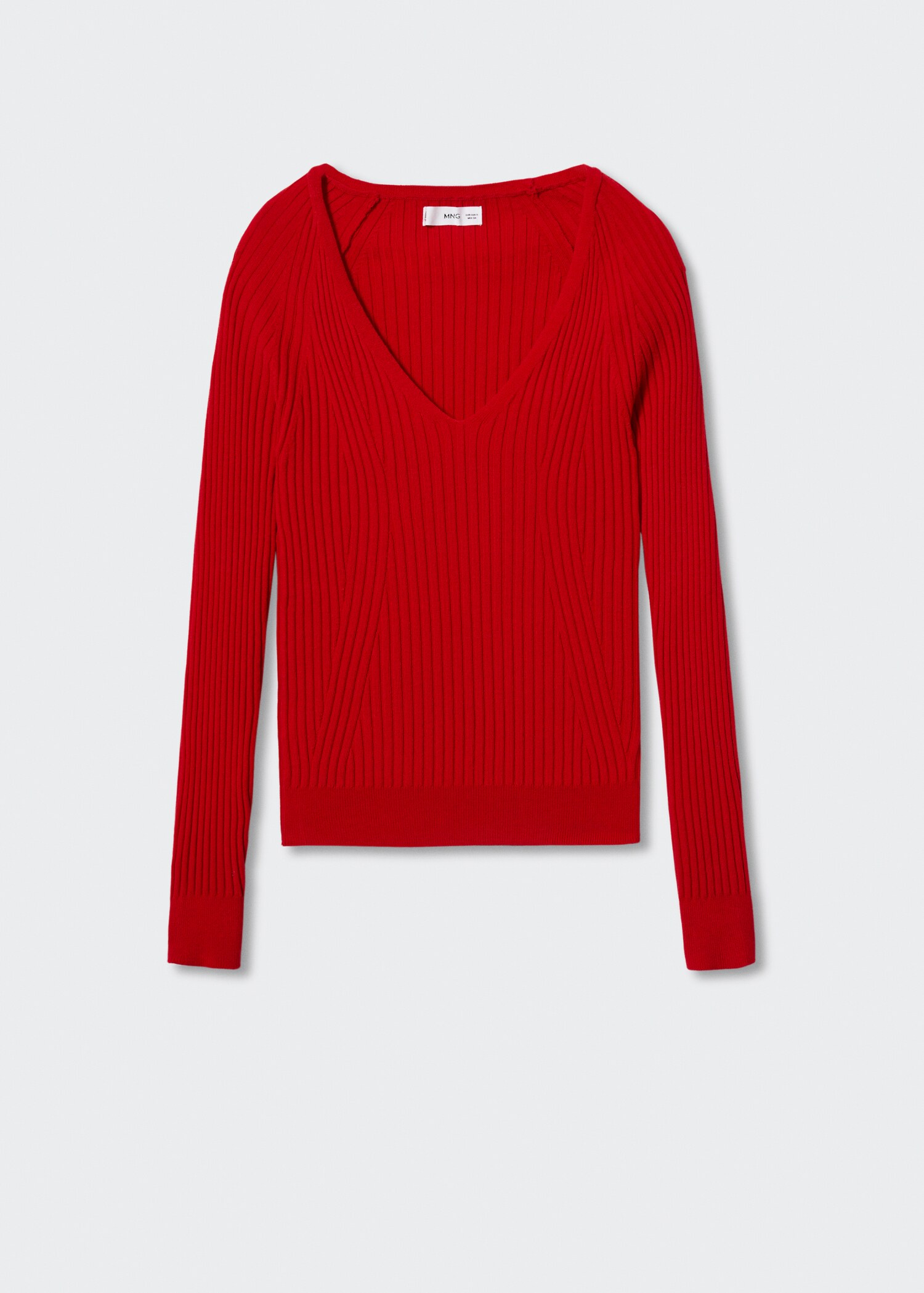 V-neck ribbed knit sweater - Article without model