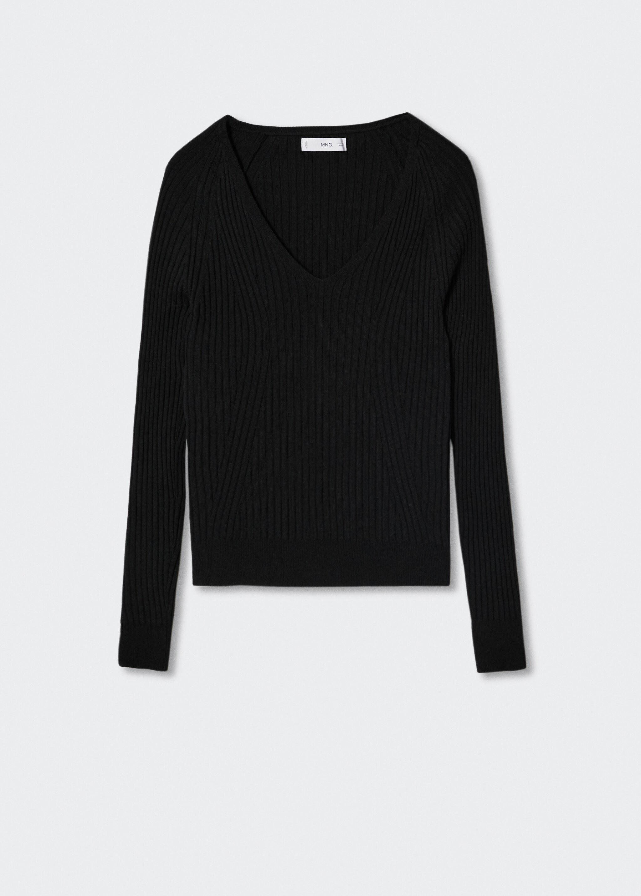 V-neck ribbed knit sweater - Article without model
