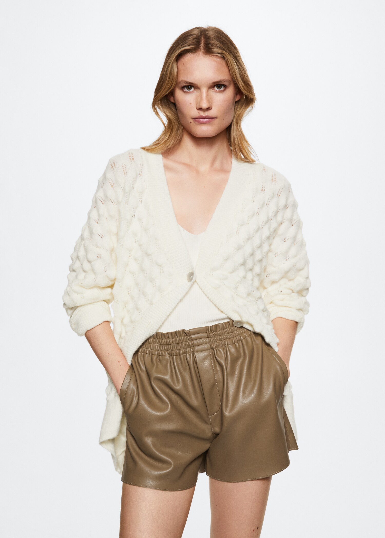 Oversized cardigan with buttons - Medium plane
