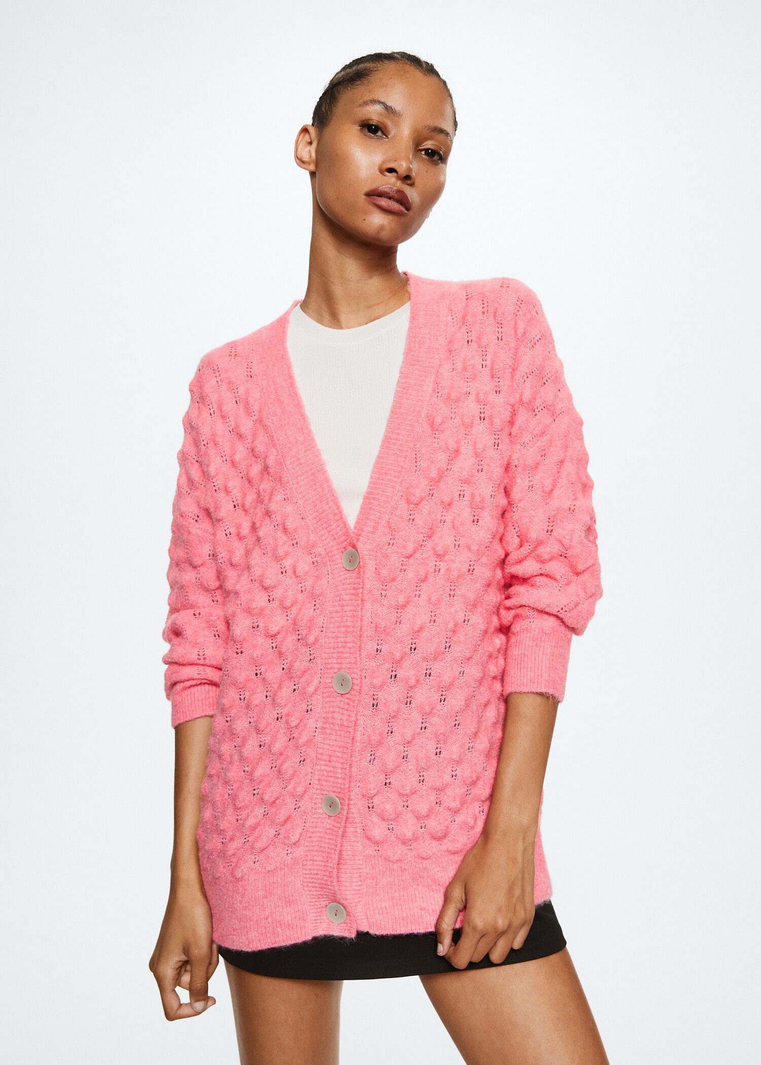 Oversized cardigan with buttons - Medium plane